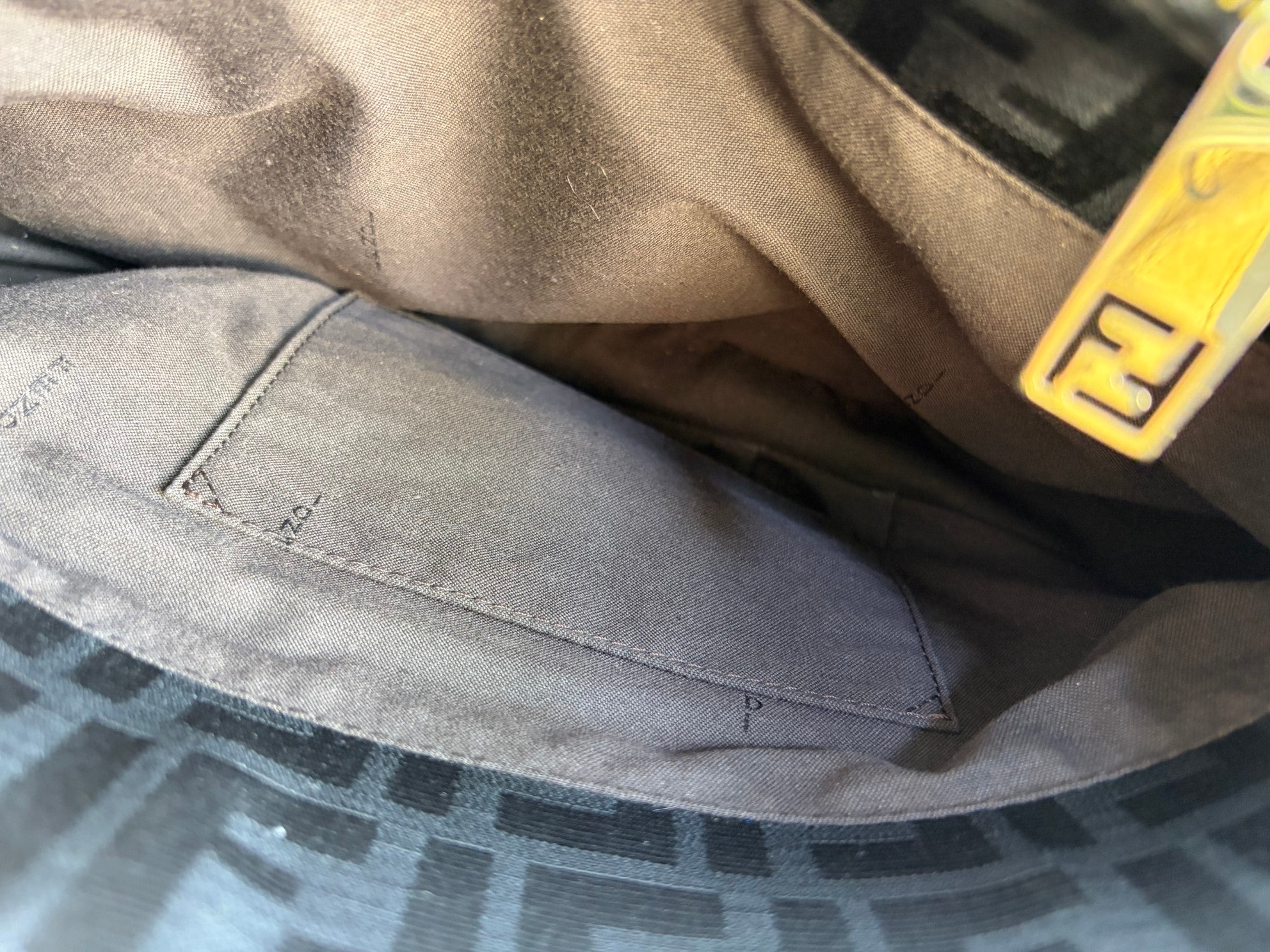 Fendi Black Print Small Mia Tote Bag