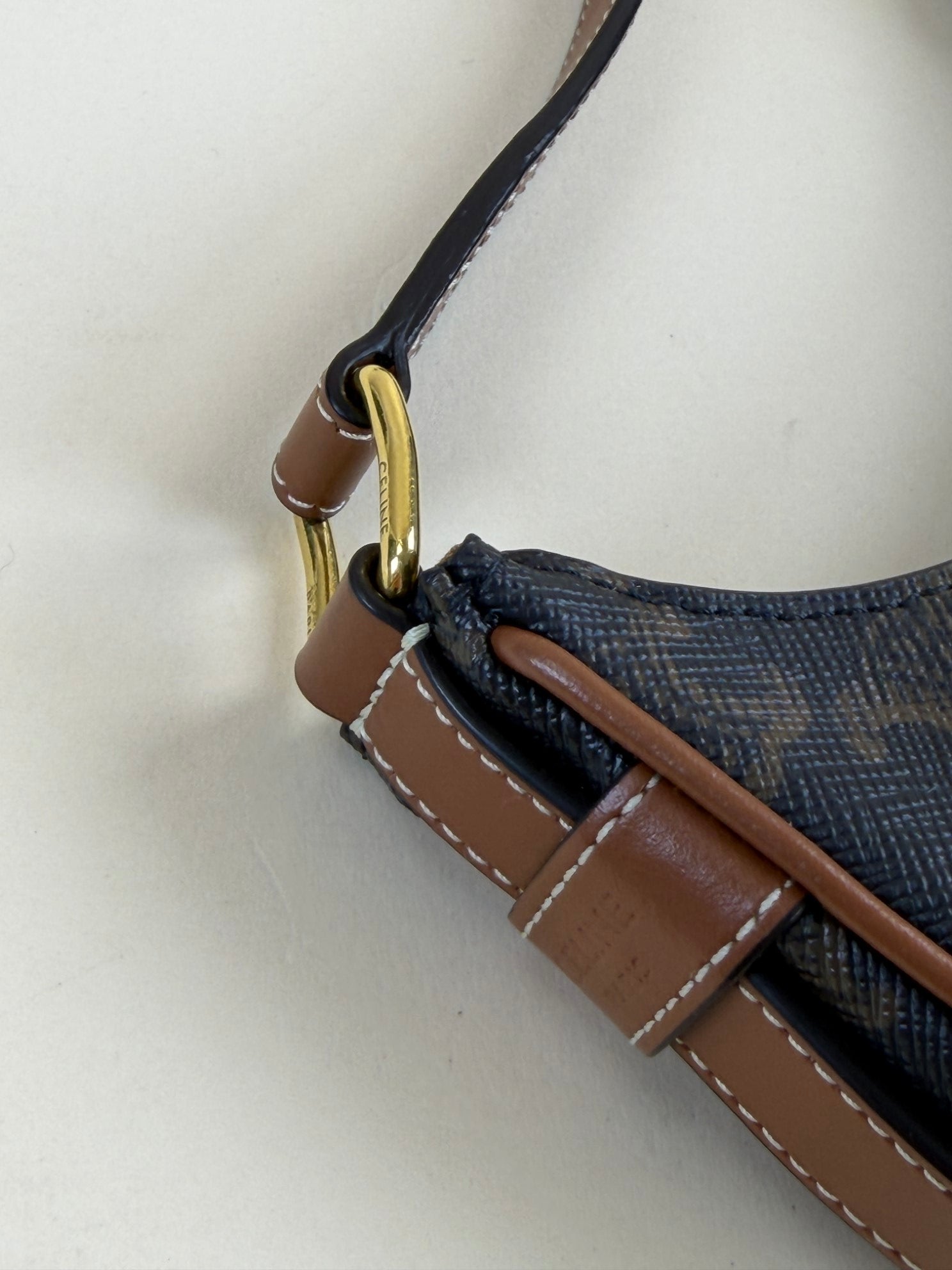 Celine Brown Triomphe Mini Ava Shoulder Bag