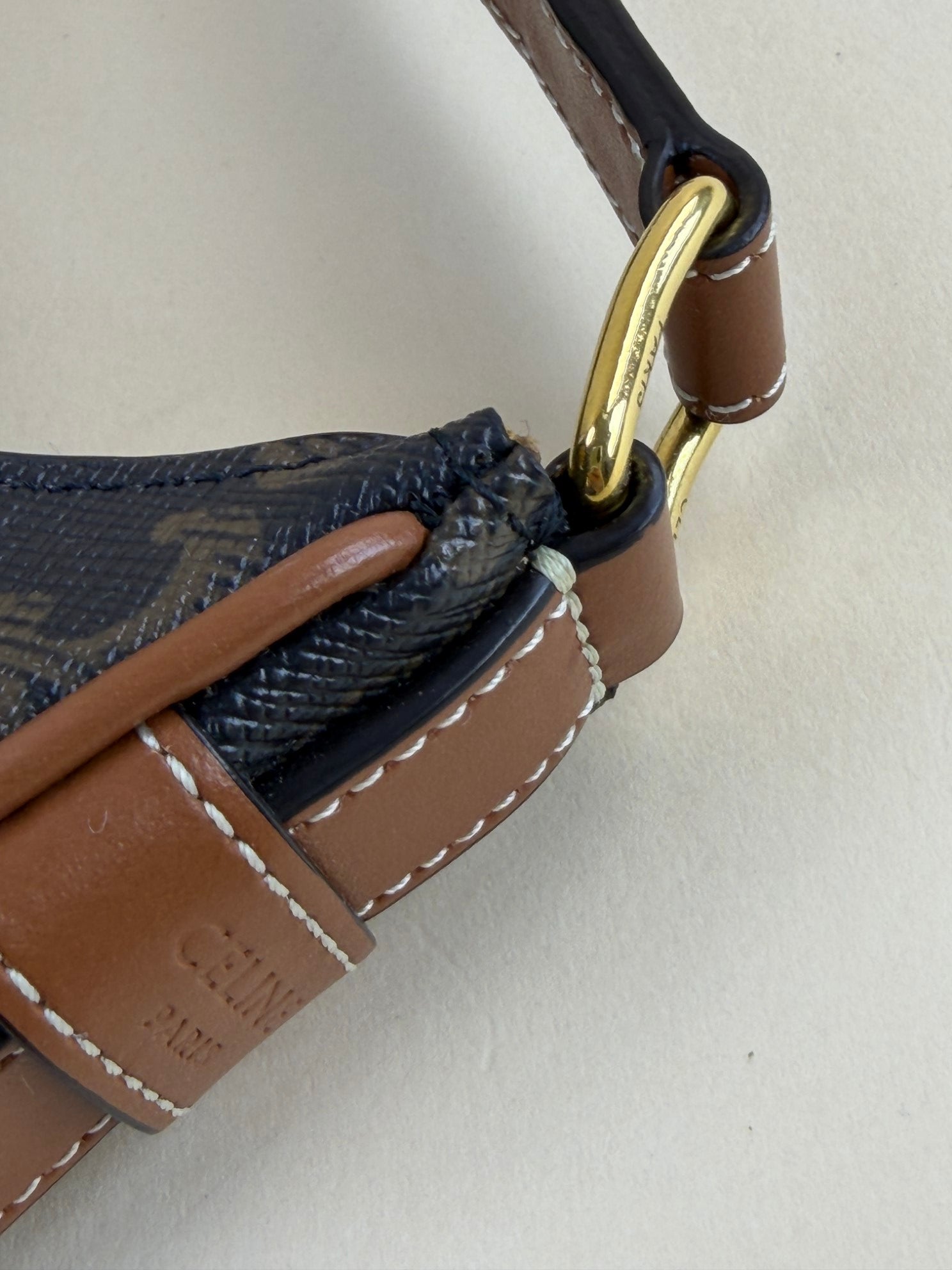 Celine Brown Triomphe Mini Ava Shoulder Bag