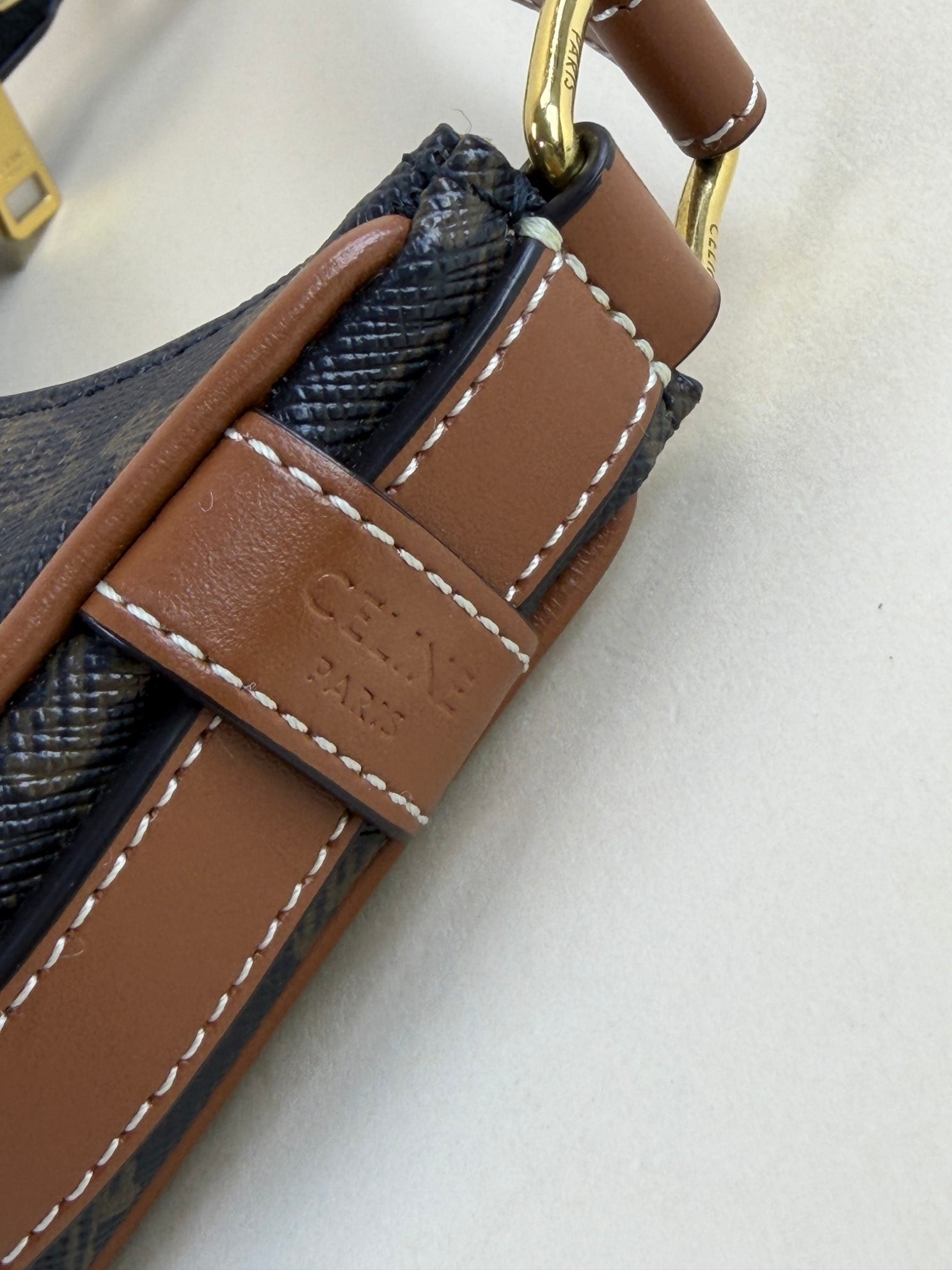 Celine Brown Triomphe Mini Ava Shoulder Bag