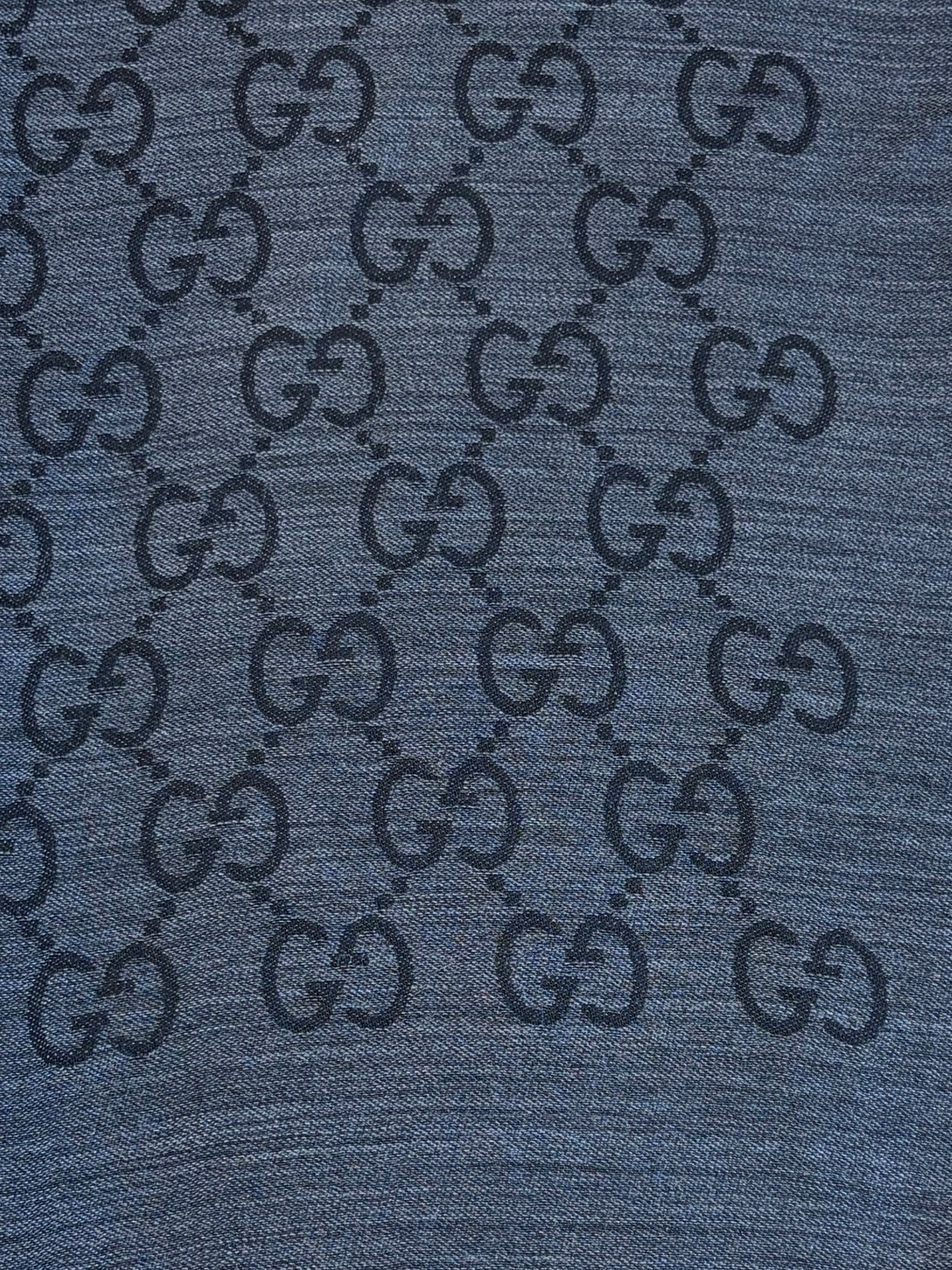 Gucci black GG wool silk scarf