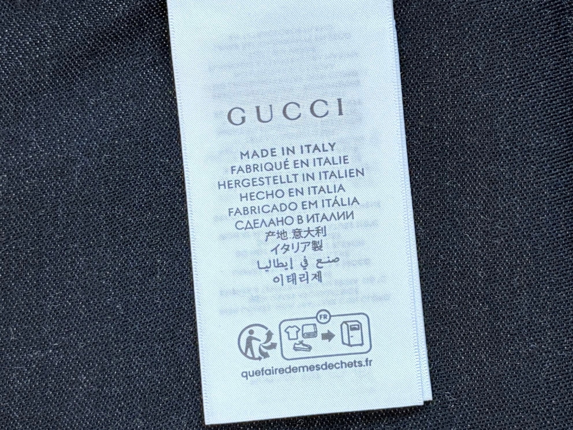 Gucci black GG wool silk scarf