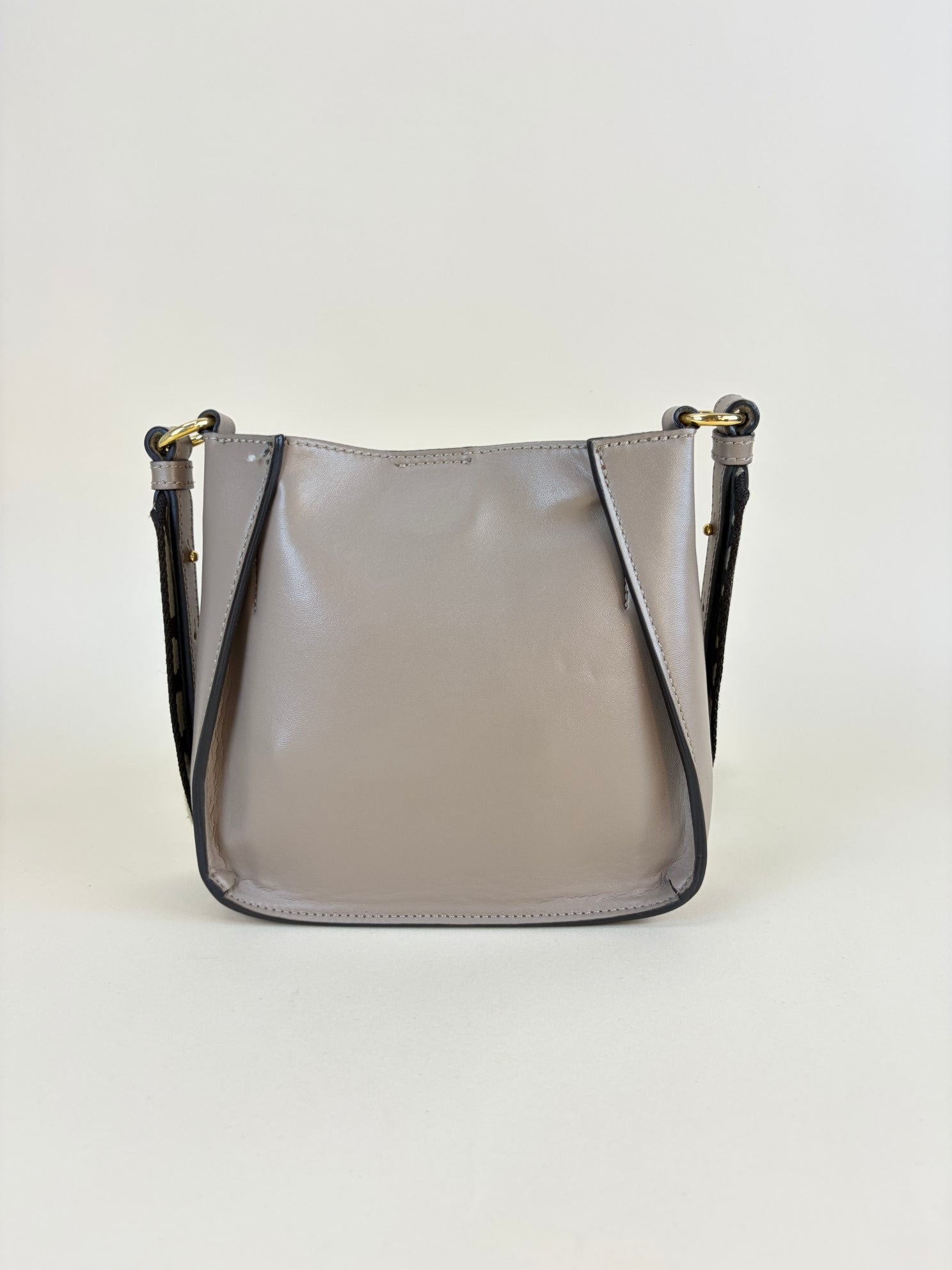 Stella Mccartney Beige Tiny Logo Square Crossbody Bag