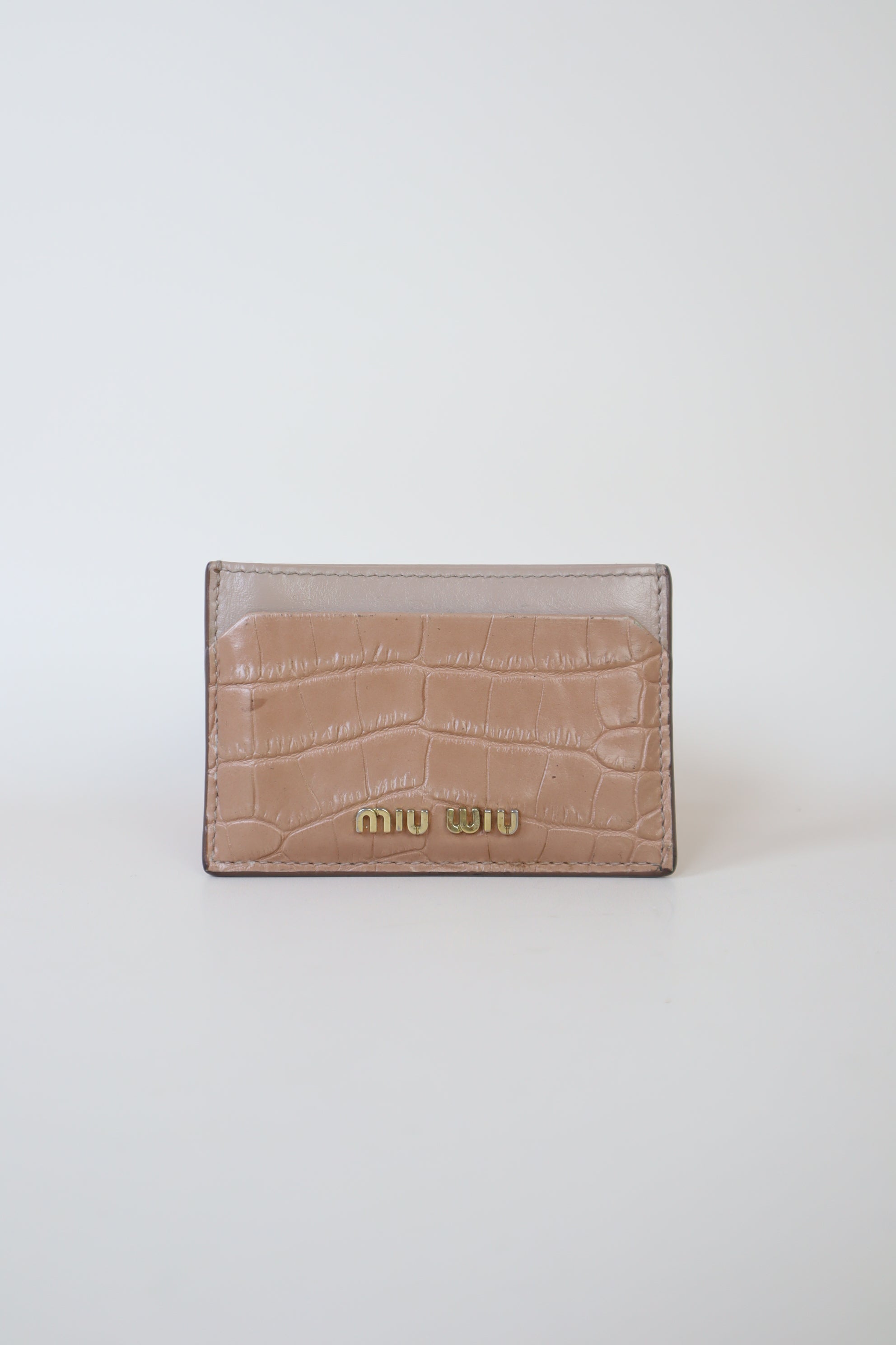 Miu Miu Nude Croco Niw Niw Card Holder