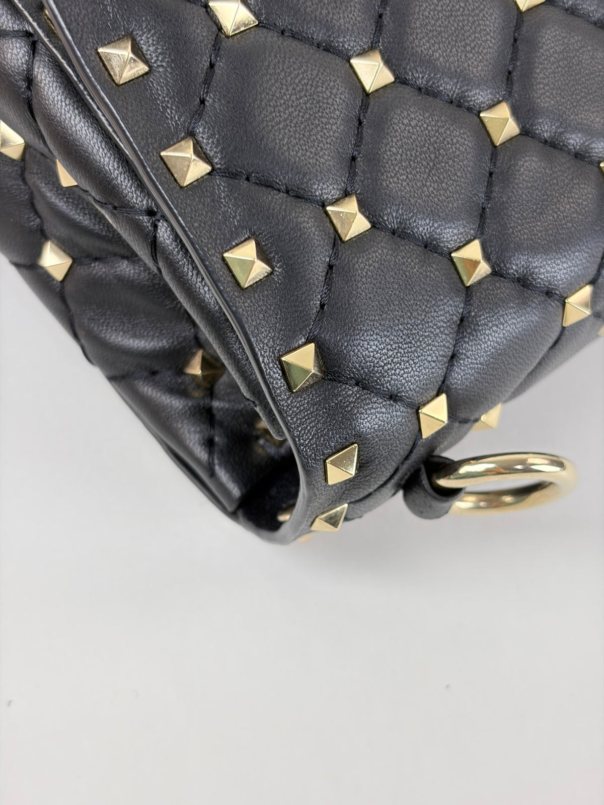 Valentino black Spike Rockstud Medium Shoulder Bag