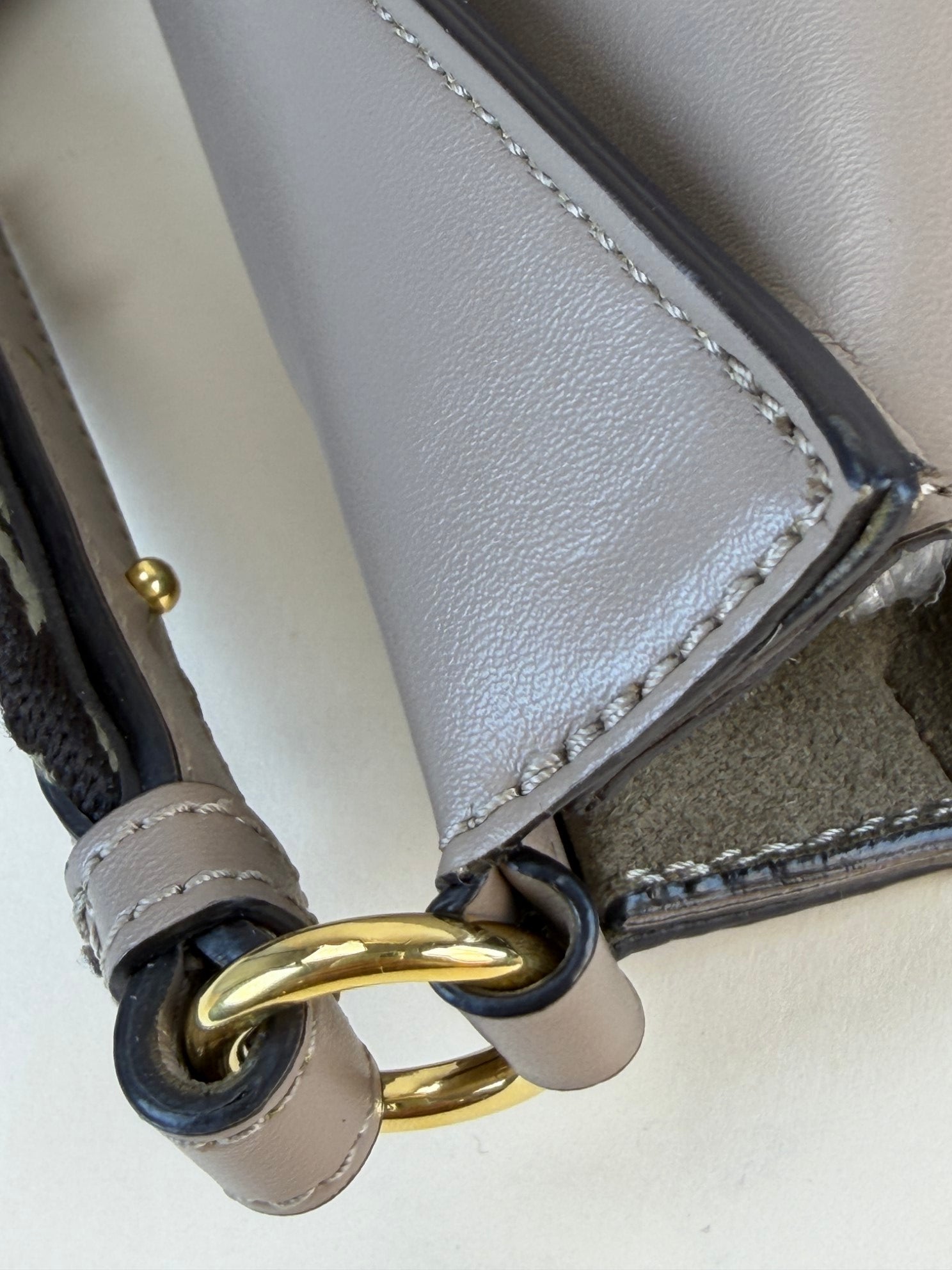 Stella Mccartney Beige Tiny Logo Square Crossbody Bag