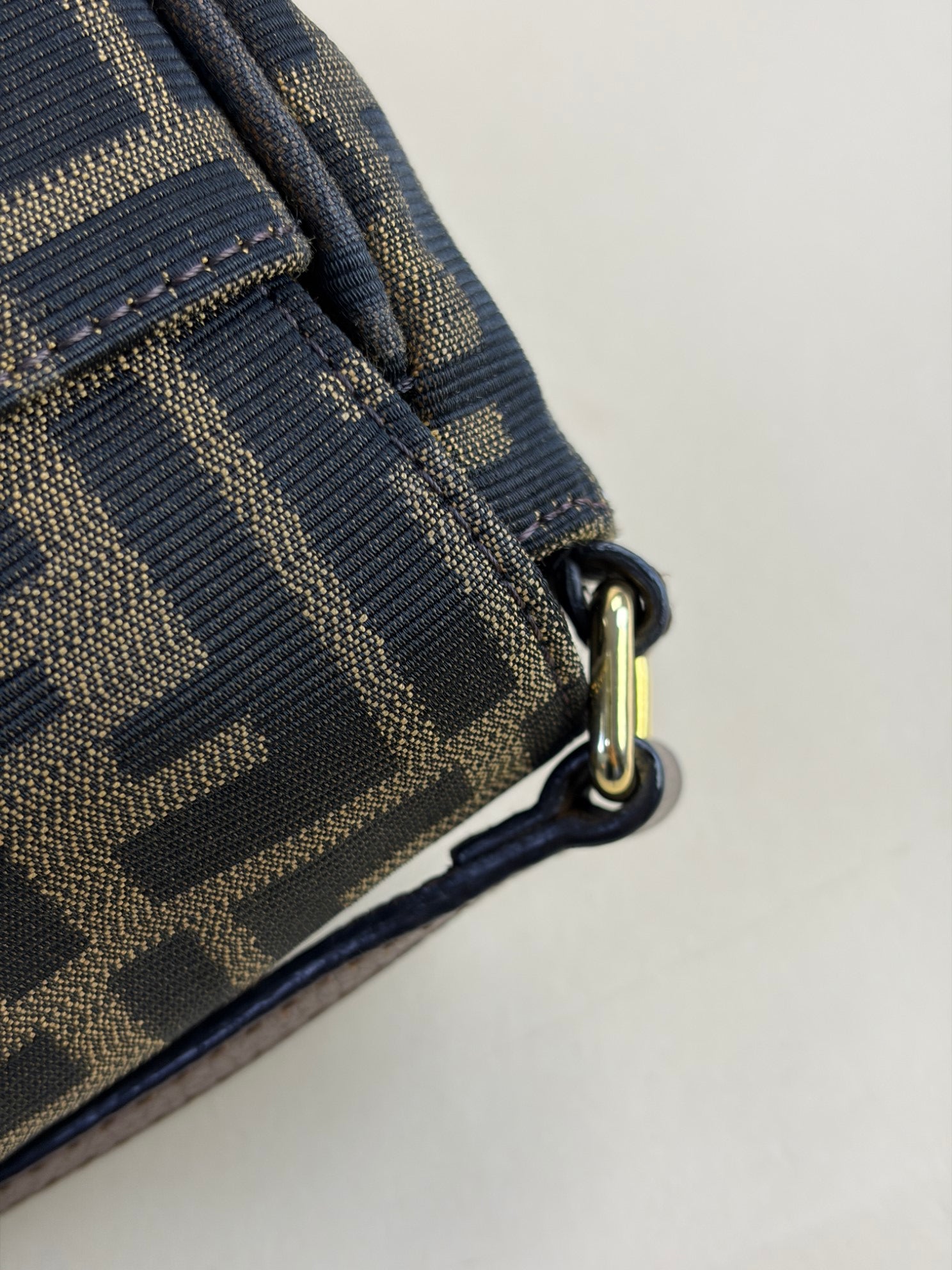 Fendi Tobacco Zucca Vitello Artic Messenger Large Flap Crossbody Bag