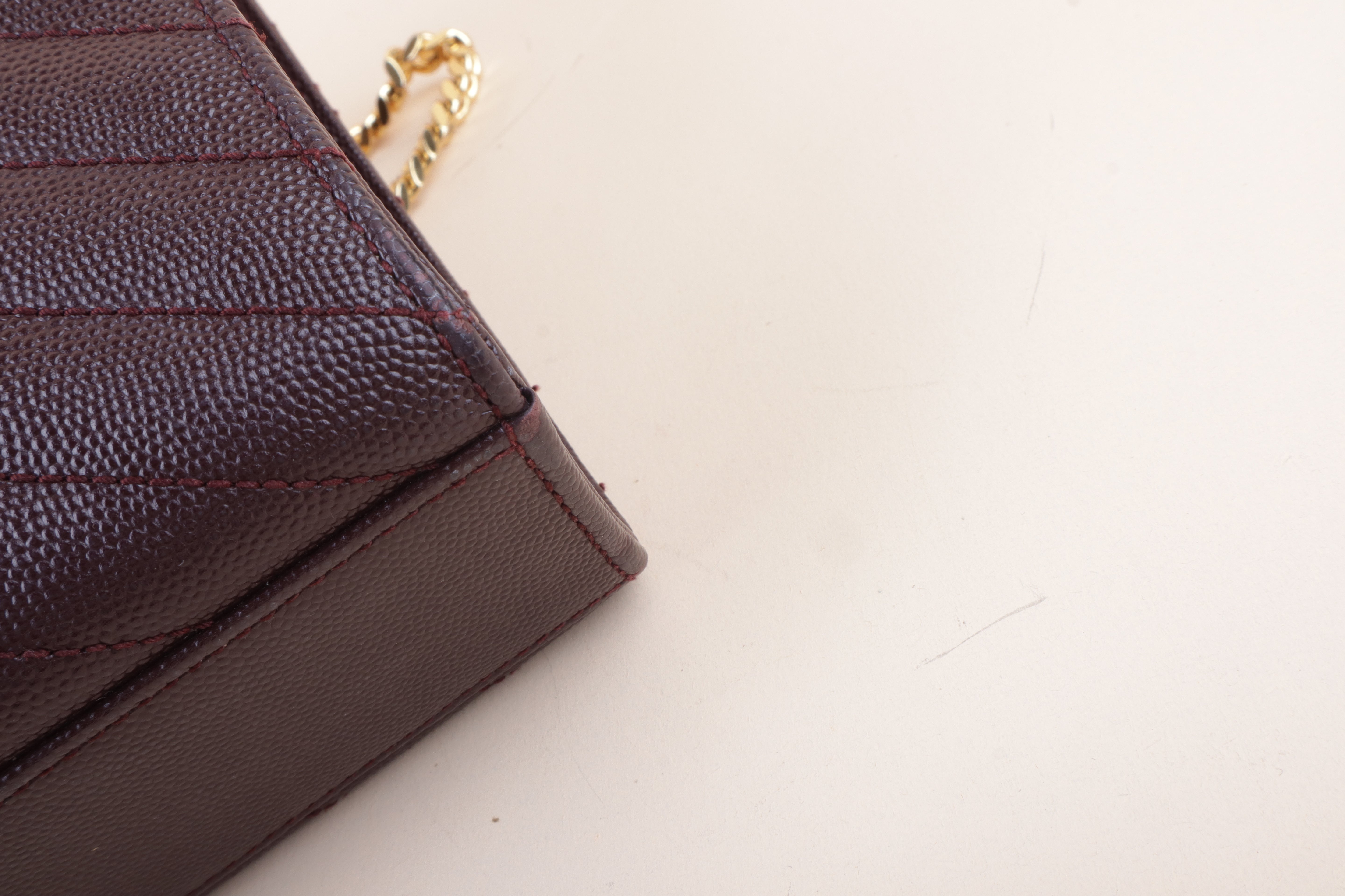 YSL burgundy Envelope Large Bag