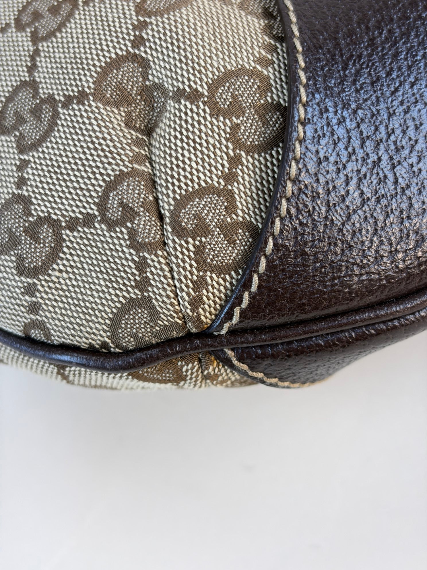 Gucci Tricolor Monogram Bamboo Horsebit Hobo Amalfi Bag