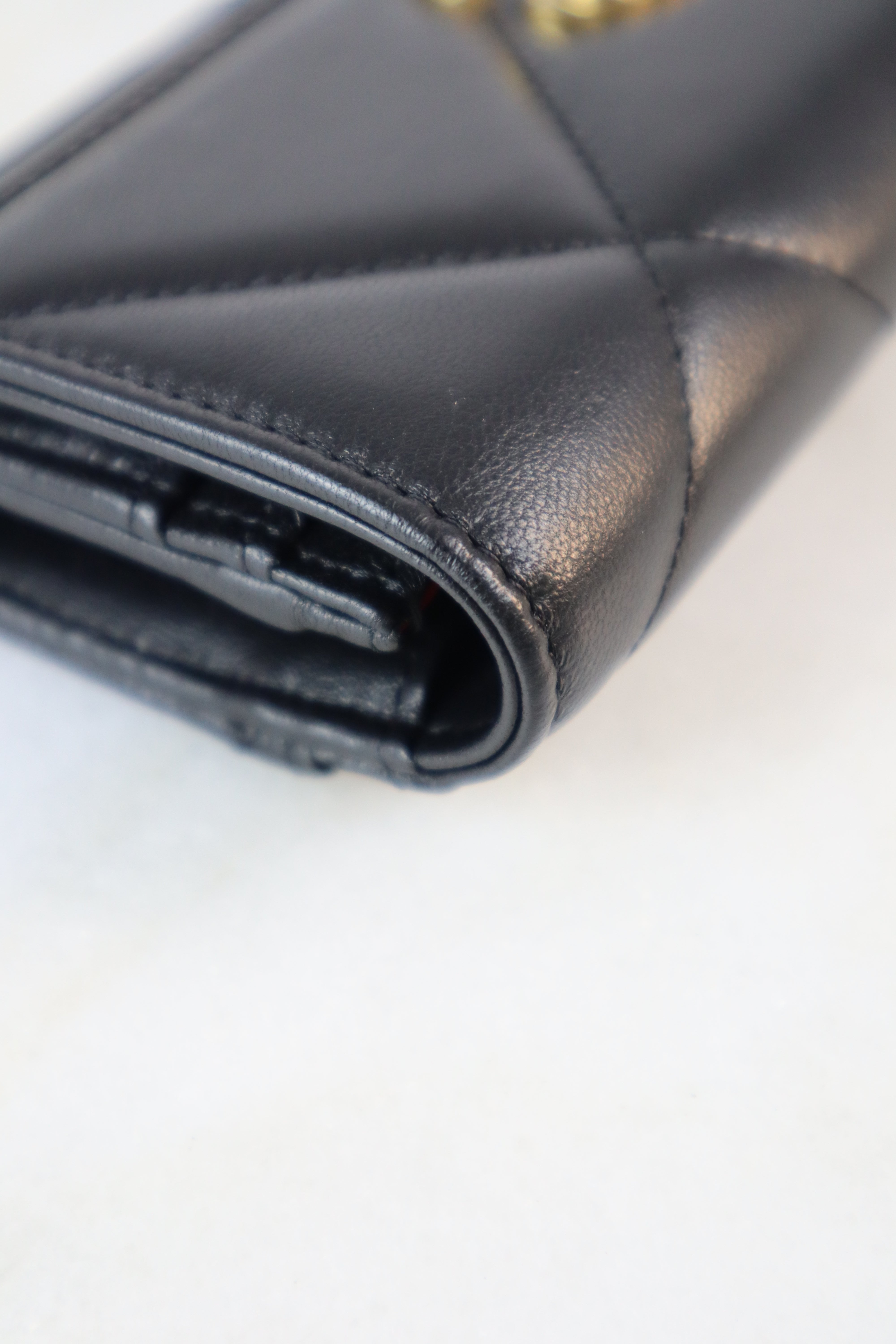 Chanel Black 19 Flap Wallet