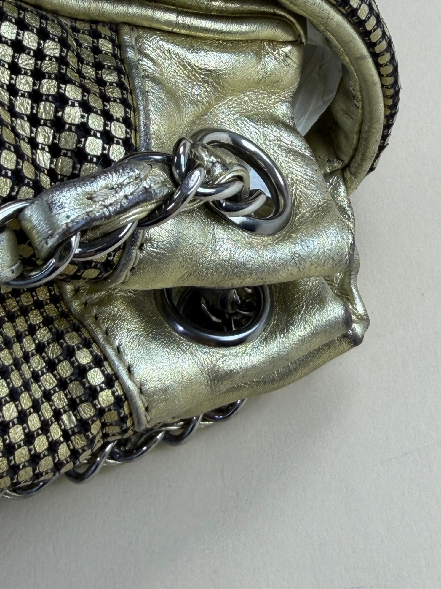 Chanel Metallic Gold Hollywood Accordion Flap Bag