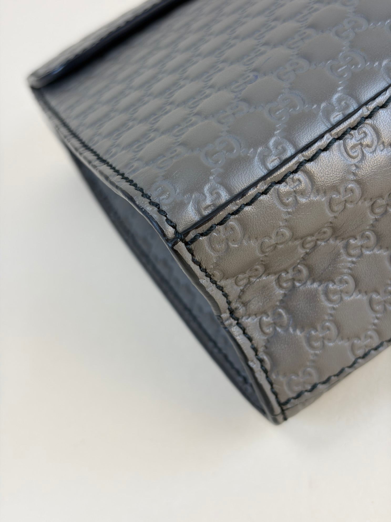 Gucci Grey Medium Micro Guccissima Emily Chain Shoulder Bag