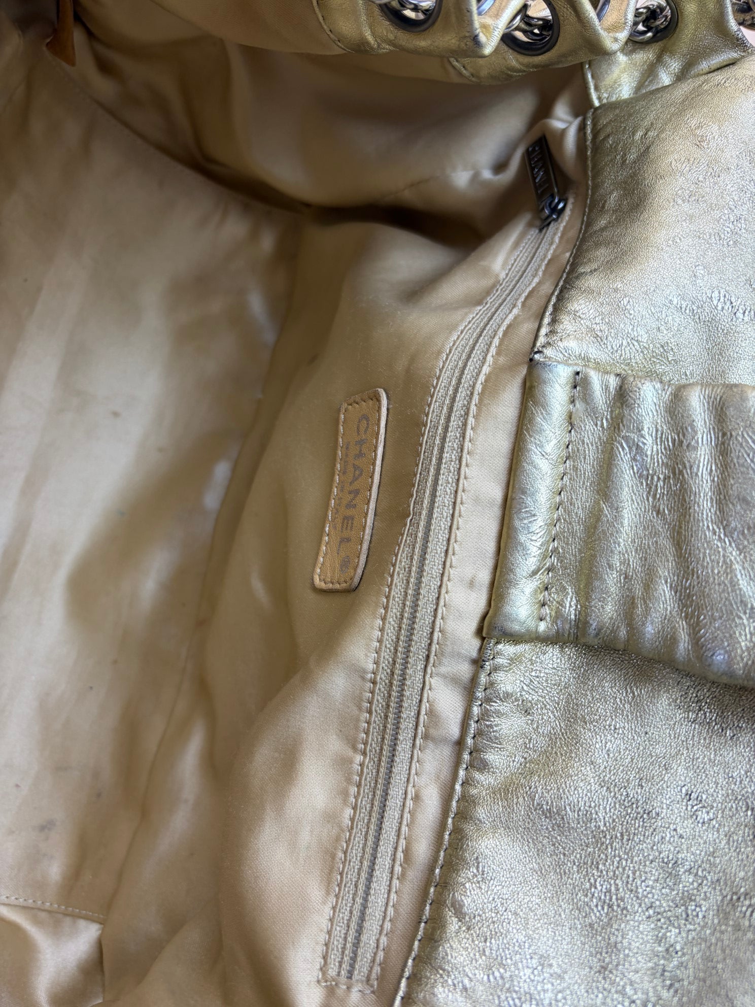 Chanel Metallic Gold Hollywood Accordion Flap Bag