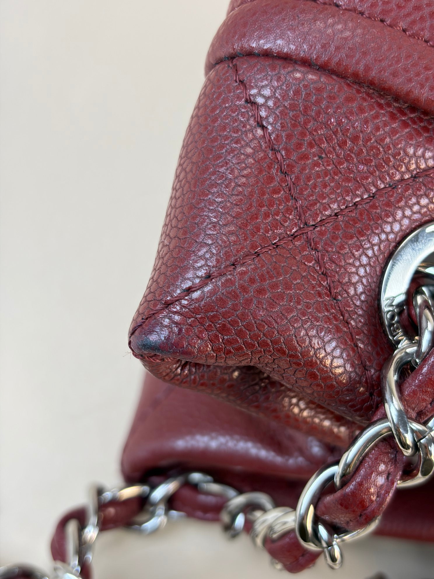 Chanel Dark Red Quilted Timeless CC Tote Large Bag