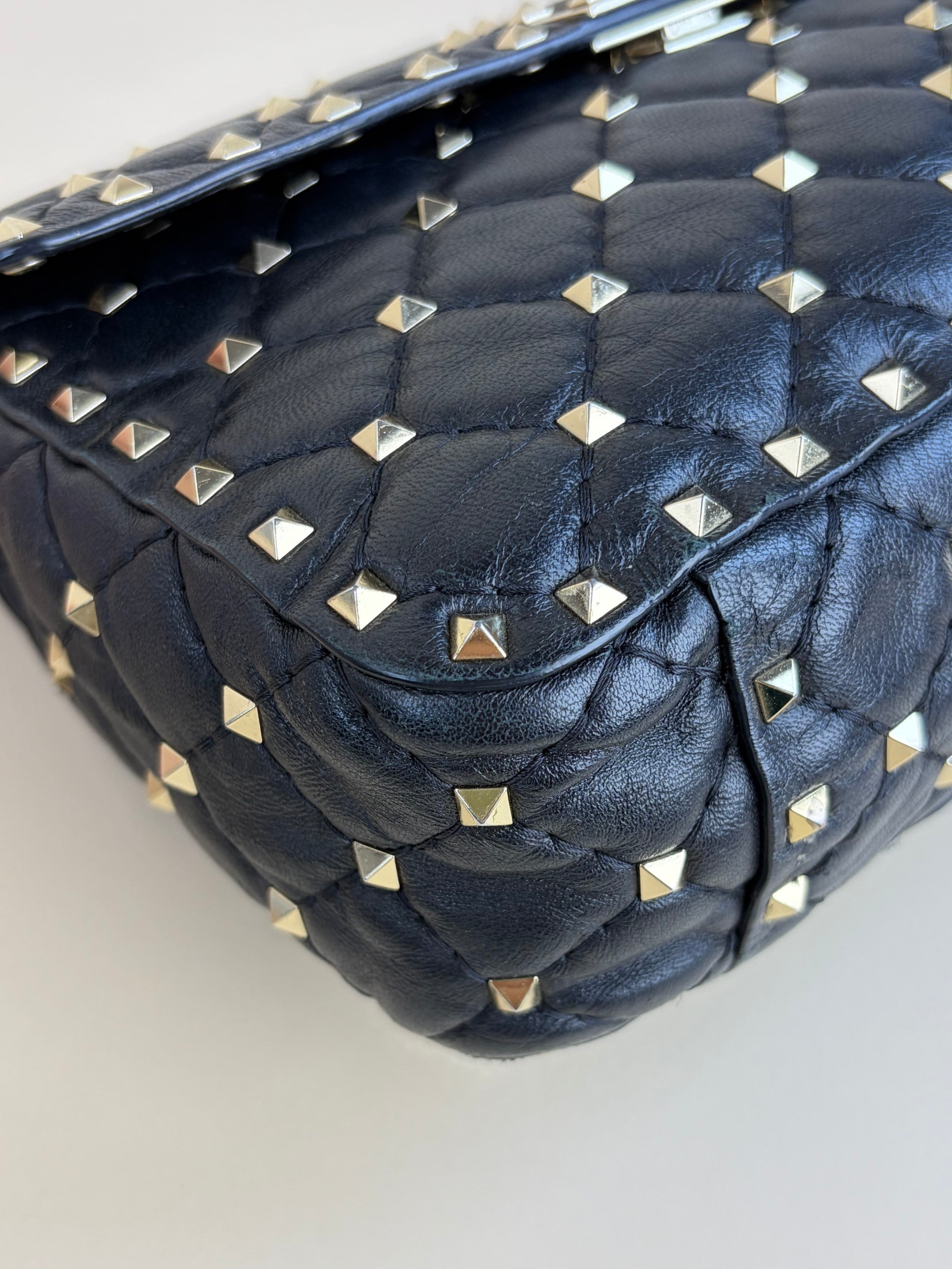 Valentino gravani black Nappa leather medium rock stud spike
