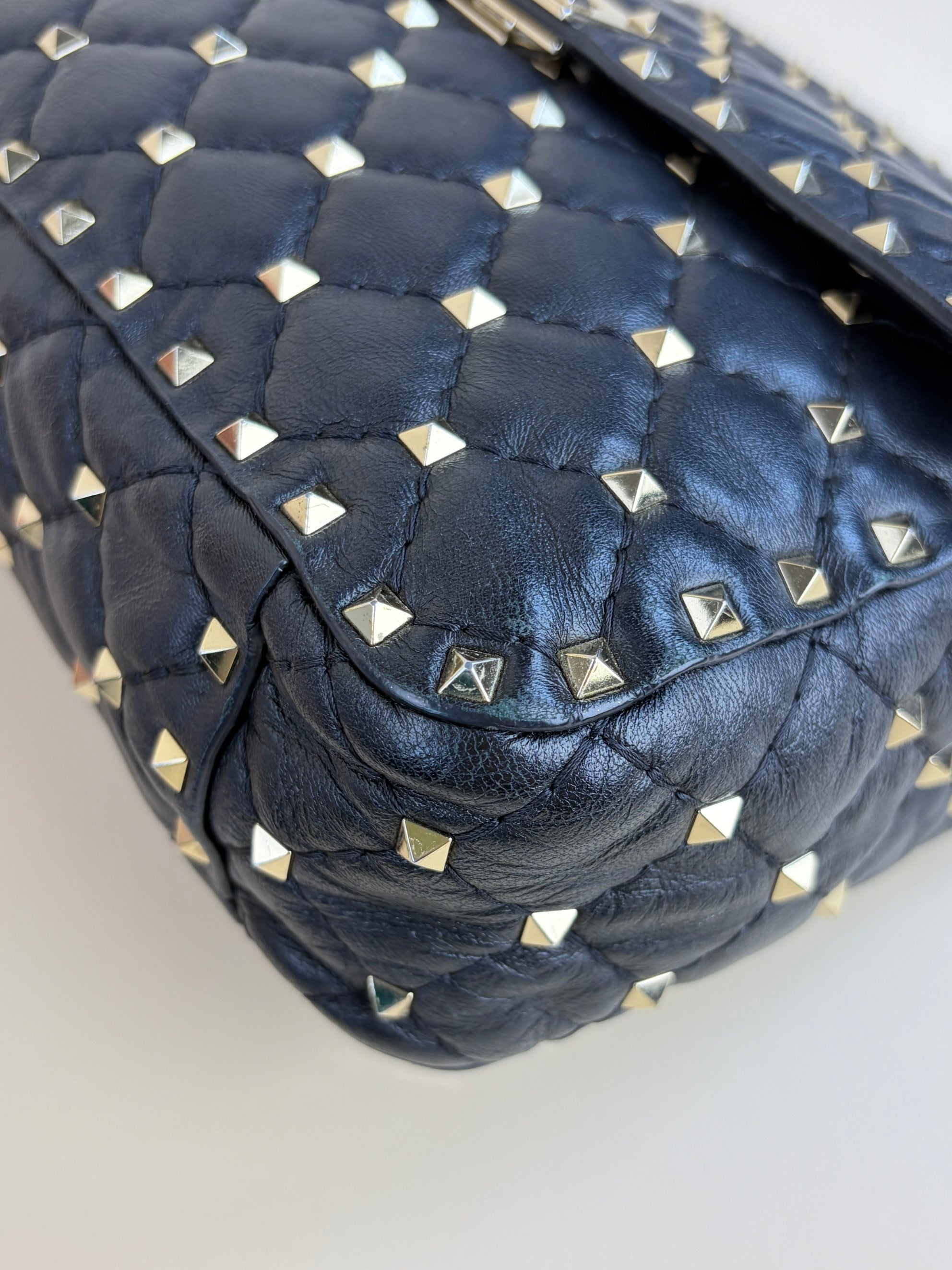 Valentino gravani black Nappa leather medium rock stud spike