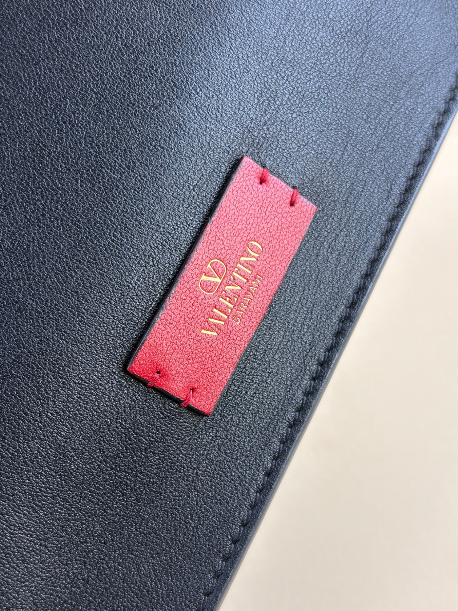 Valentino Black V Logo Walk Small Tote Bag with Strap