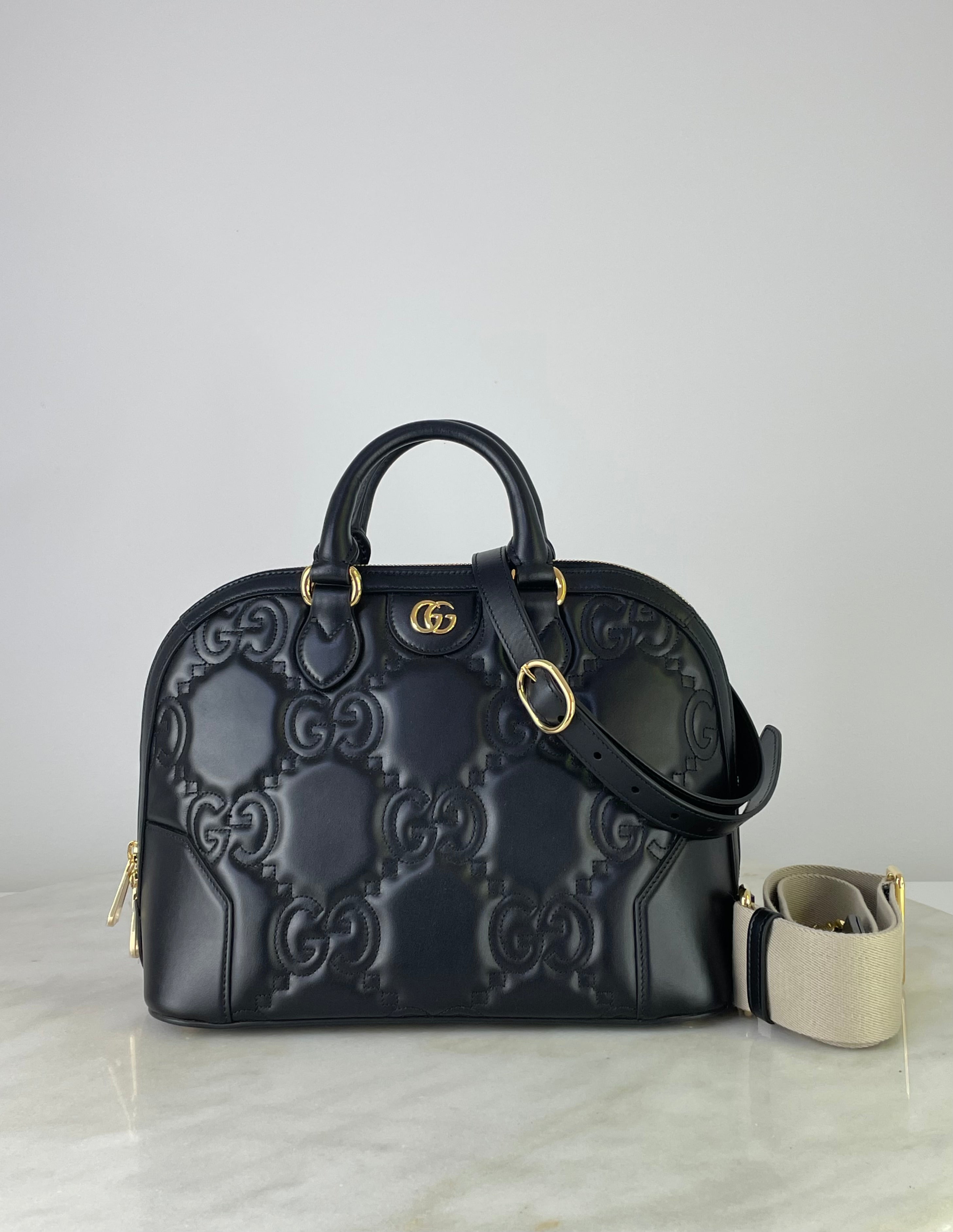 Gucci Black GG Matelasse Tote Bag