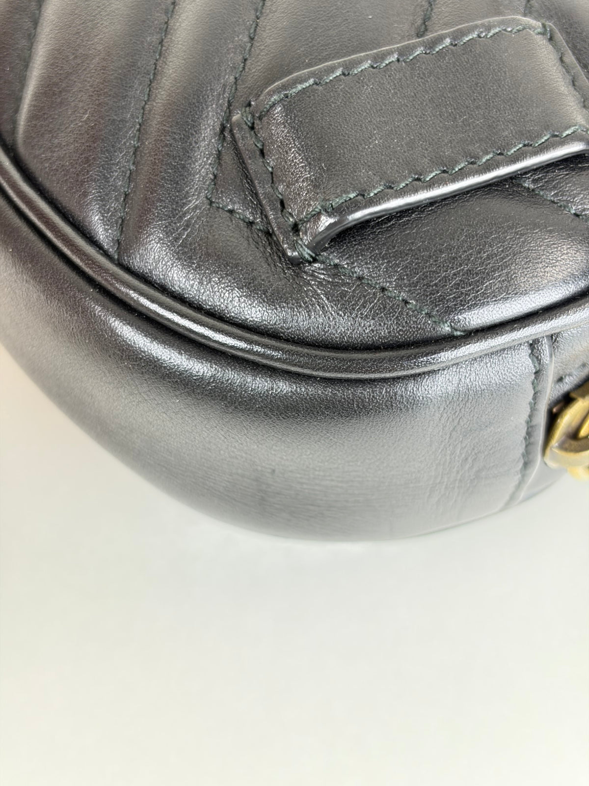 Gucci black calfskin GG Marmont Belt Bag