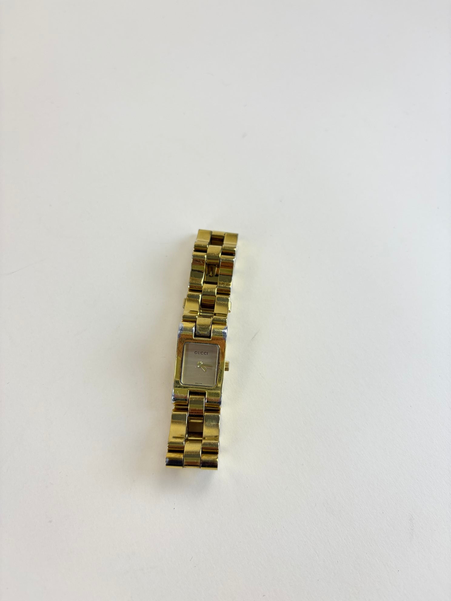GUCCI gold pated quartz watch 2305L stainless steel