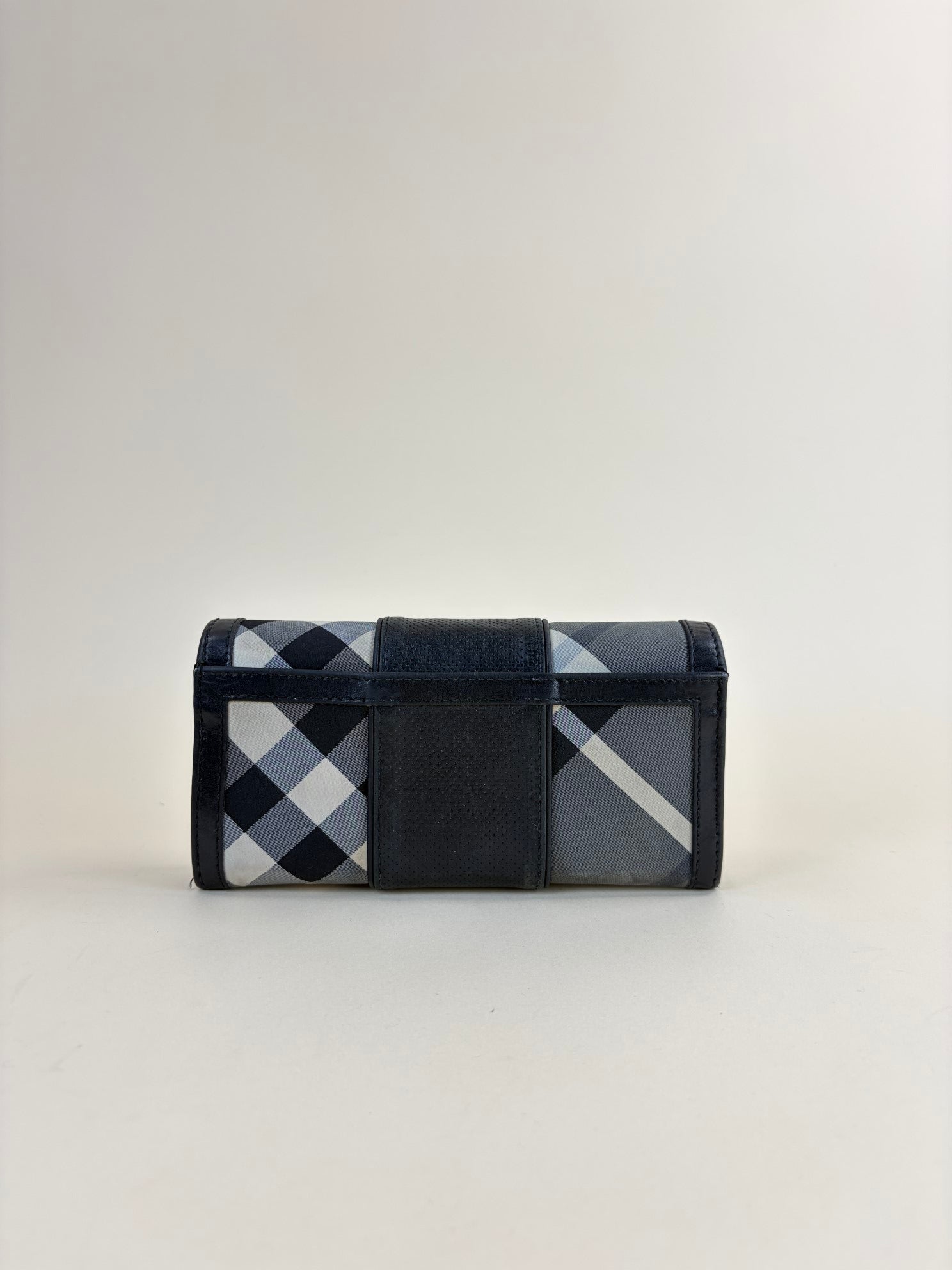 Burberry beat Penrose continental charcoal check wallet