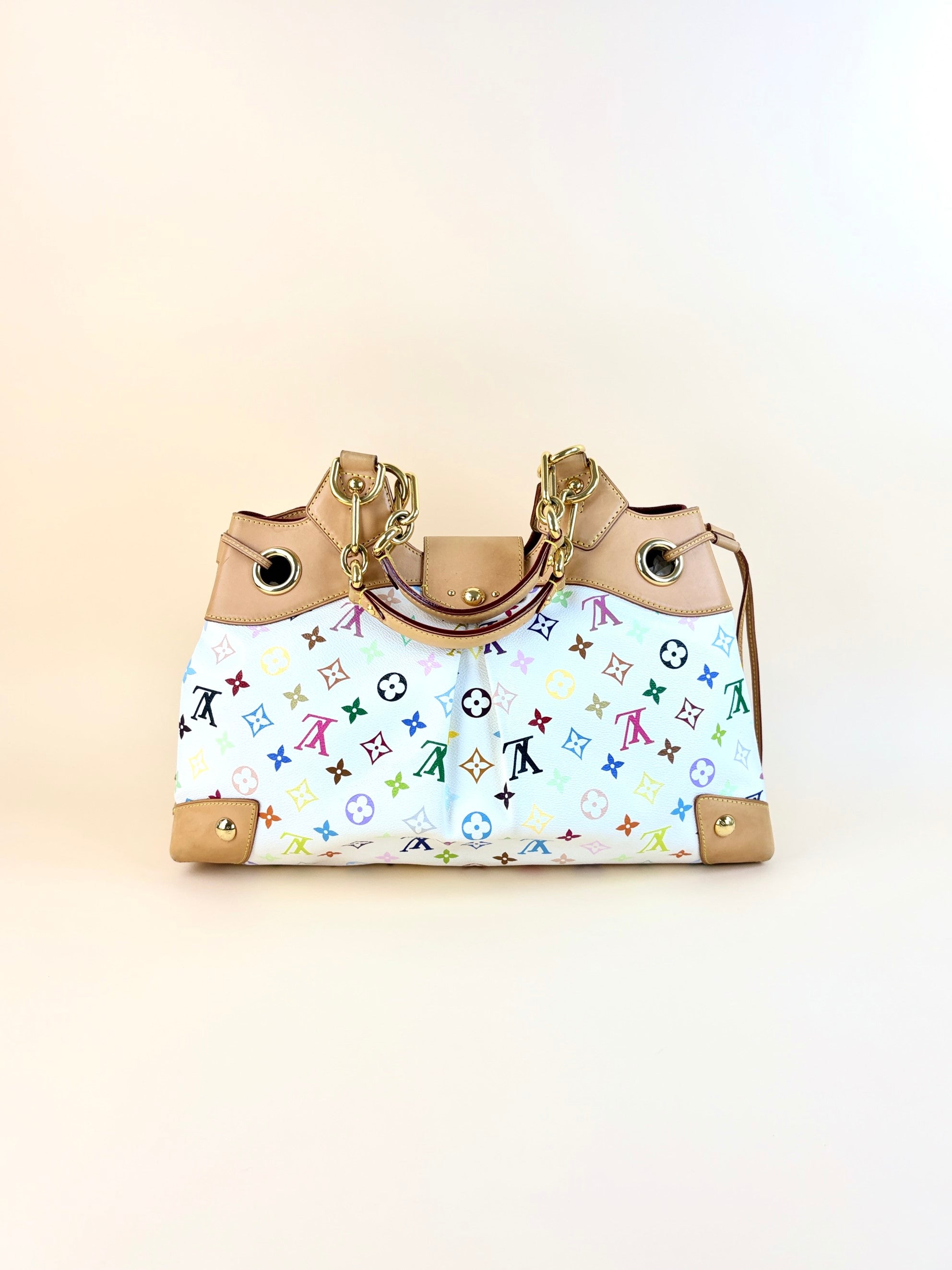Louis Vuitton White Multicolor Monogram Ursula Shoulder Bag
