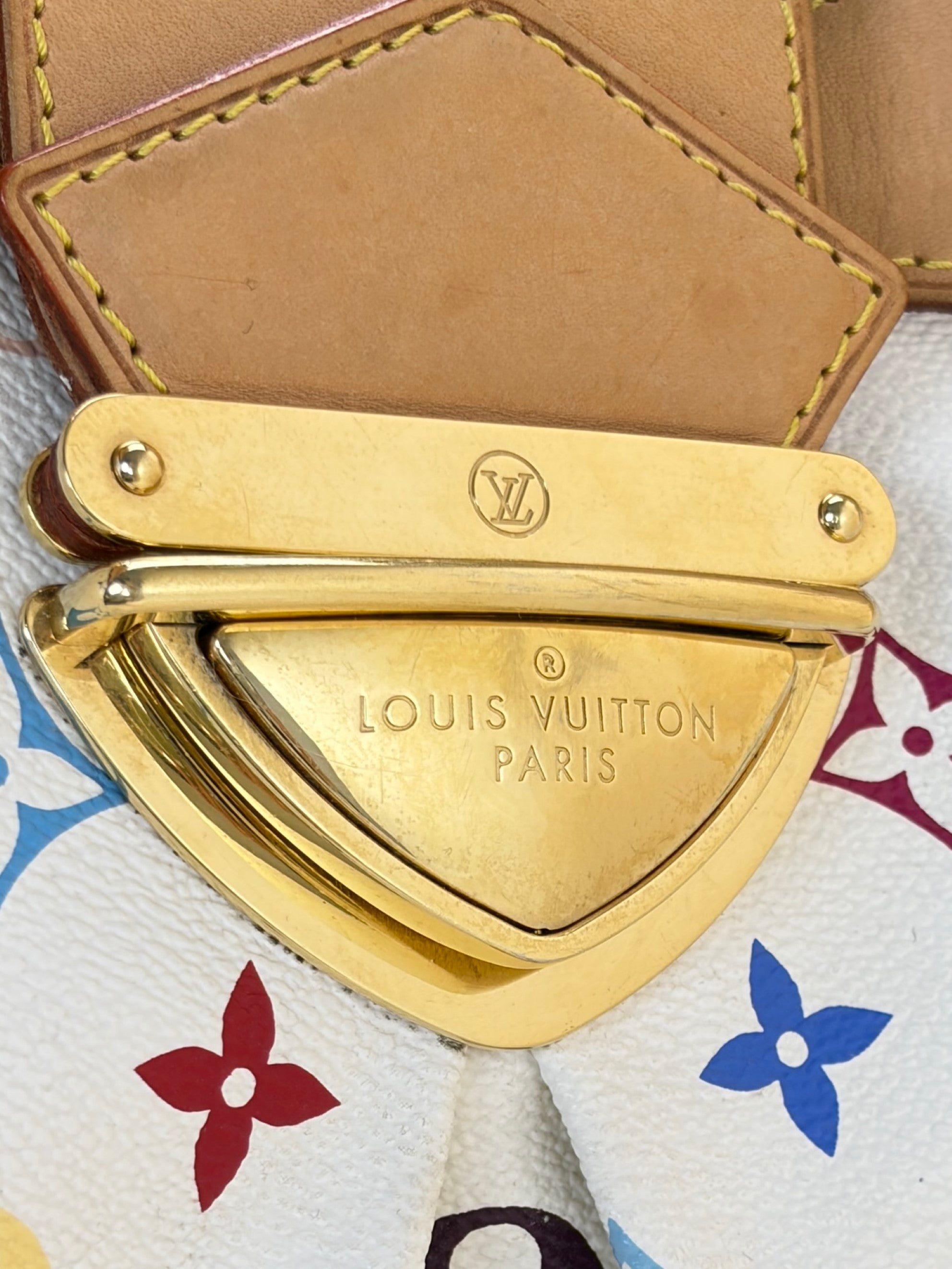 Louis Vuitton White Multicolor Monogram Ursula Shoulder Bag