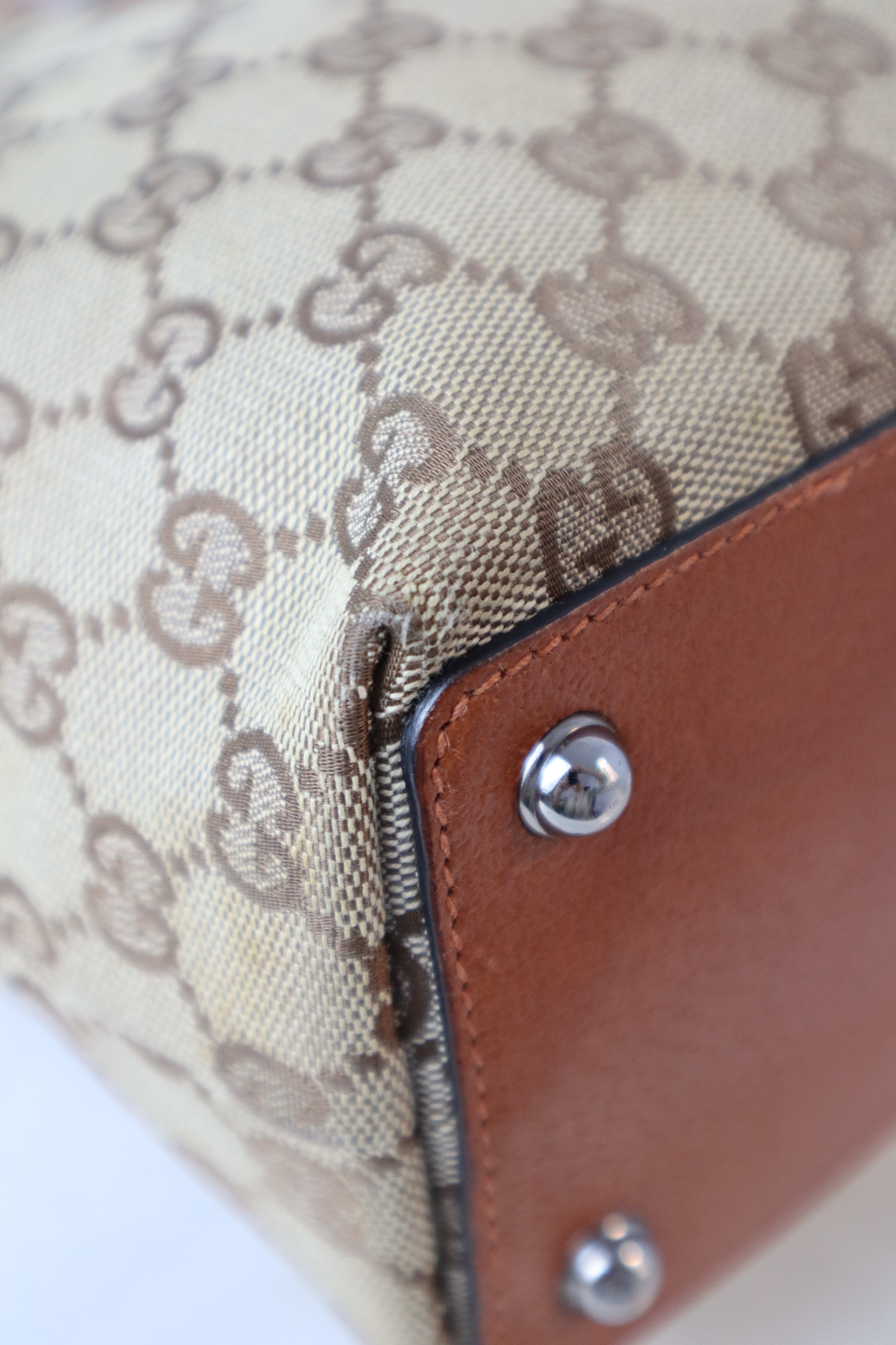 Gucci Brown GG Monogram Small Eclipse Vintage Tote Bag