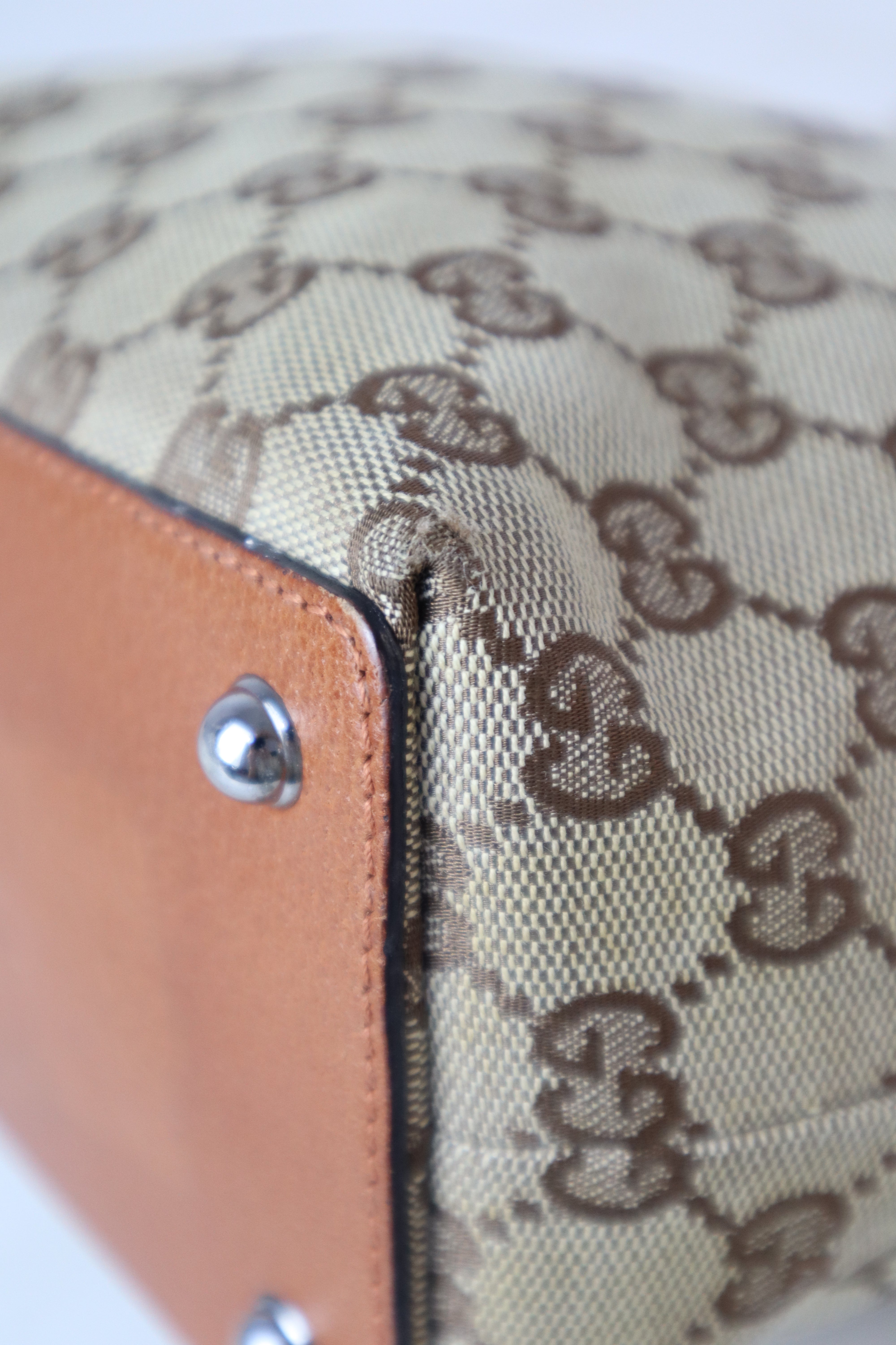 Gucci Brown GG Monogram Small Eclipse Vintage Tote Bag
