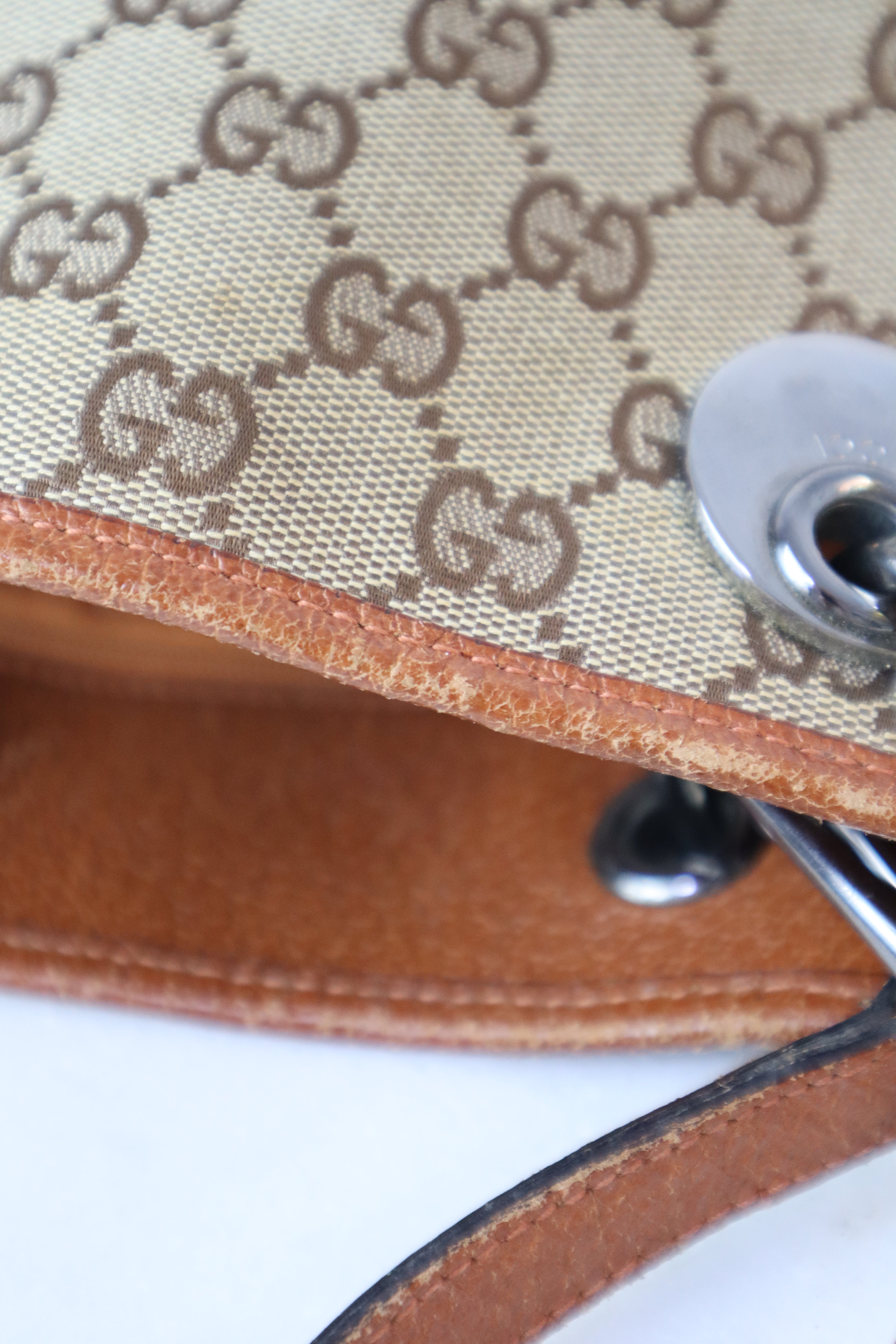 Gucci Brown GG Monogram Small Eclipse Vintage Tote Bag