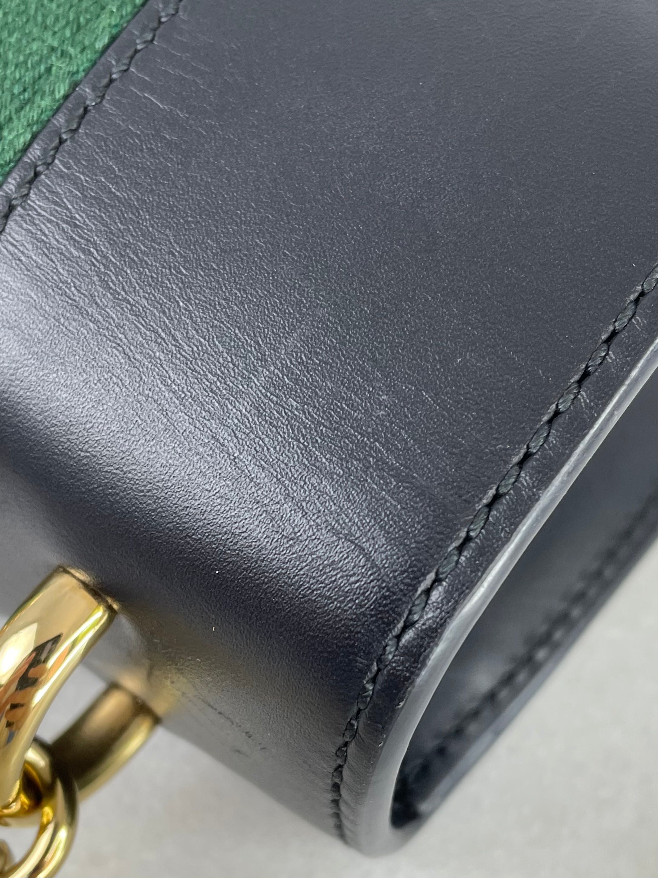 Gucci Black Web Ophidia Sylvie Mini Bag W/ Chain