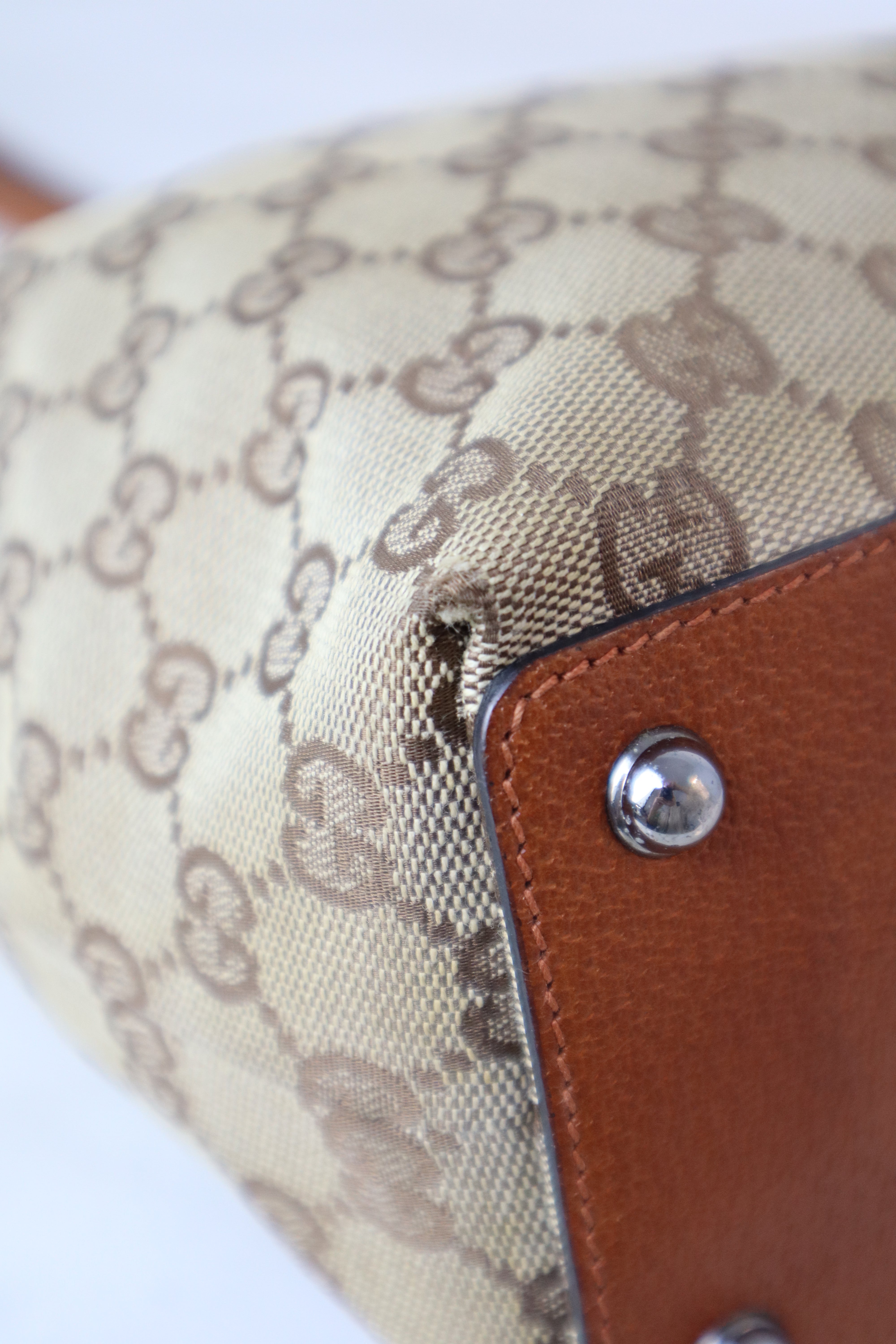 Gucci Brown GG Monogram Small Eclipse Vintage Tote Bag