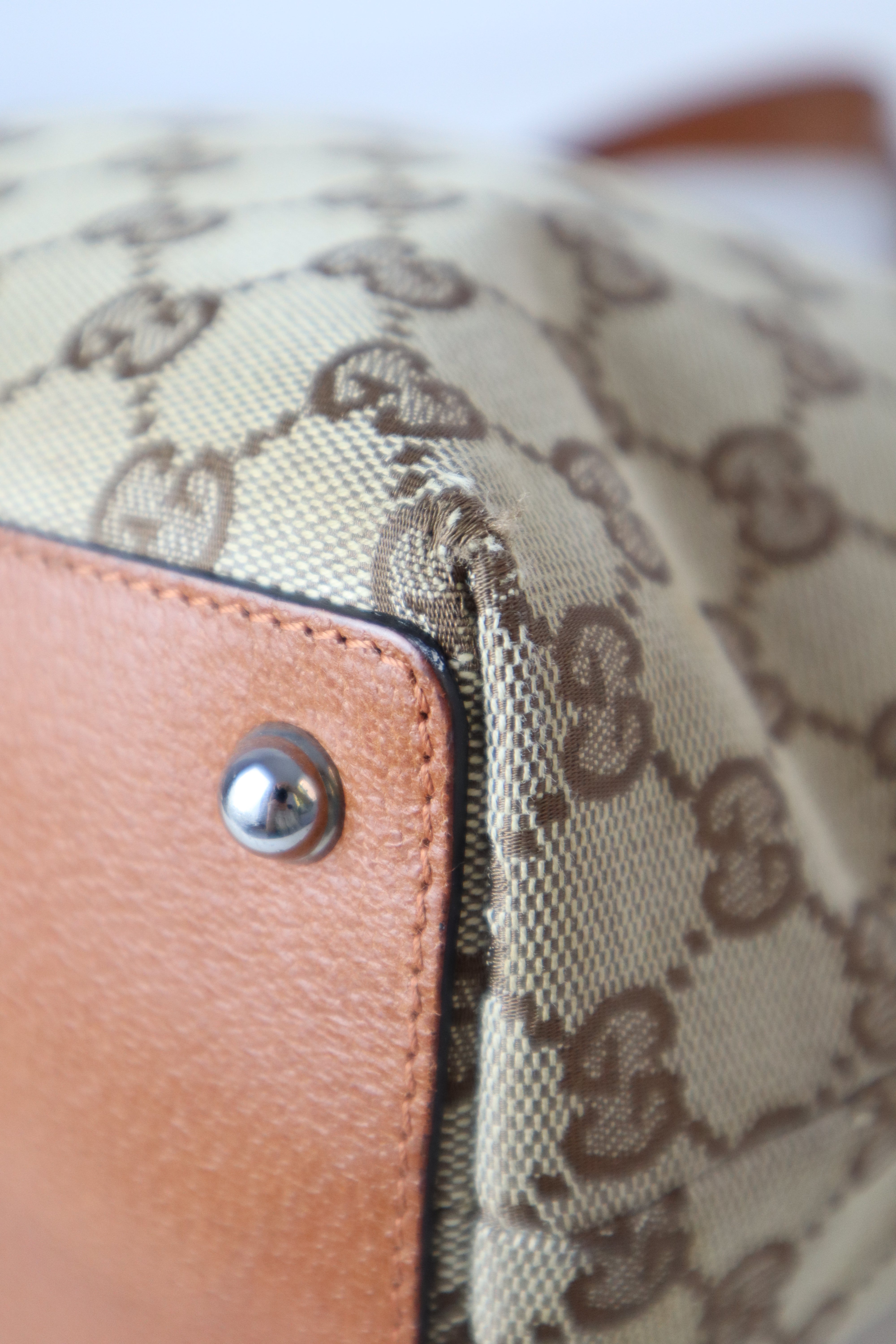 Gucci Brown GG Monogram Small Eclipse Vintage Tote Bag