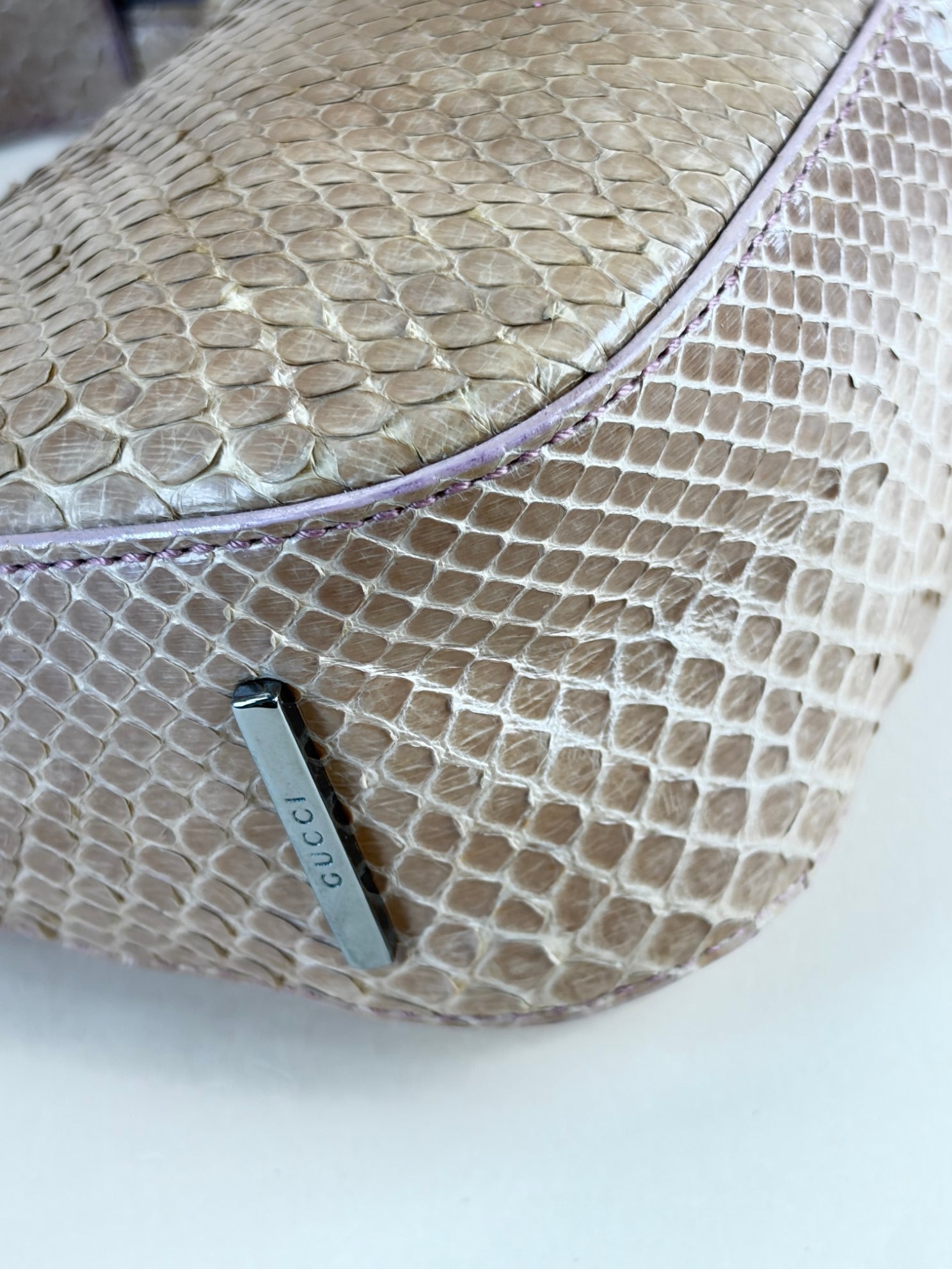Gucci beige snake skin mini bag