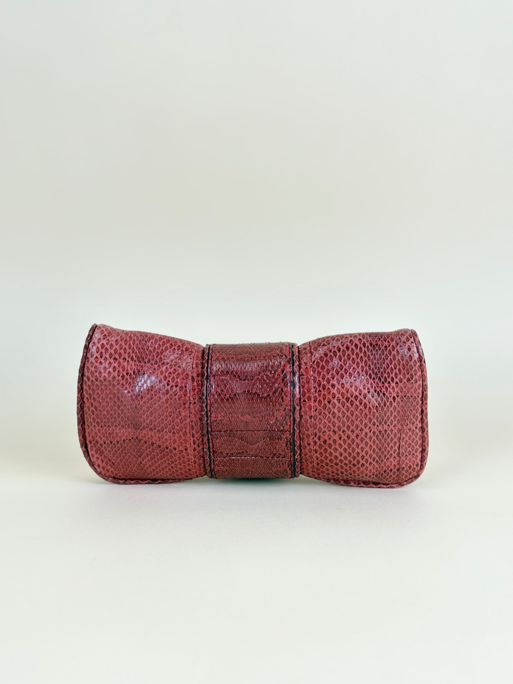 Gucci hysteria guttered red snakeskin vintage flap pouch