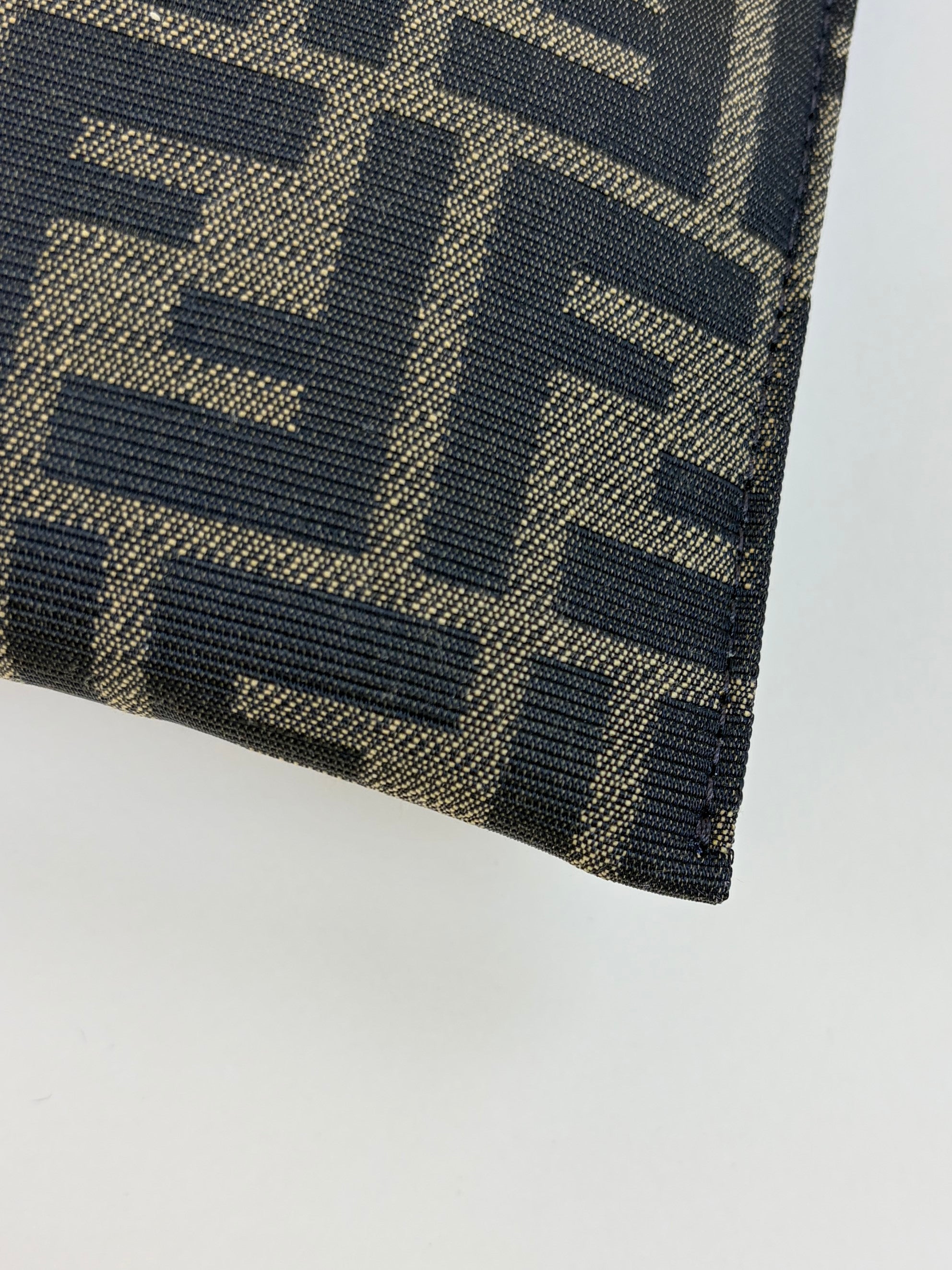 Fendi Brown FF Jacquard Flat Medium Pouch