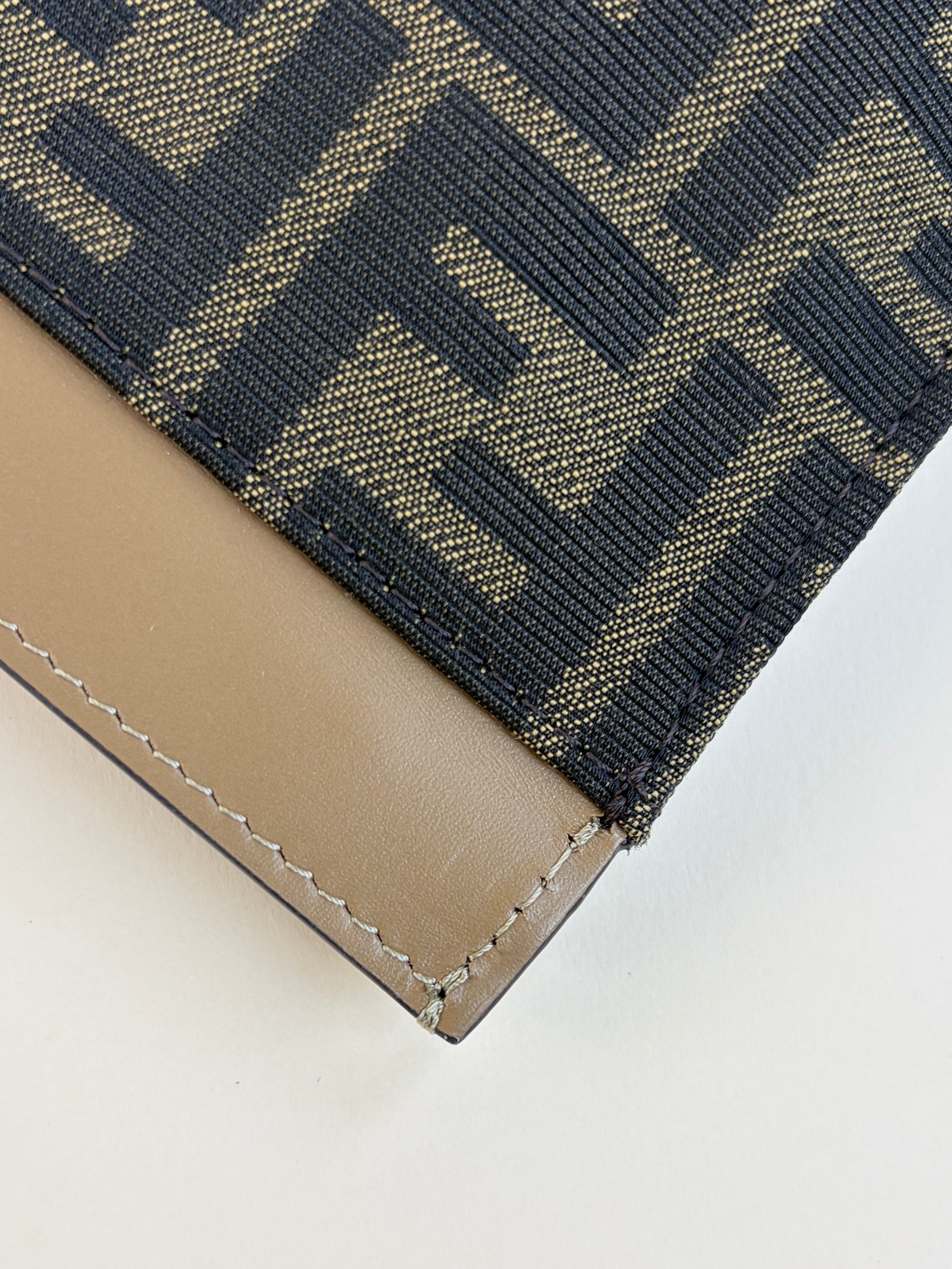 Fendi Brown FF Jacquard Flat Medium Pouch