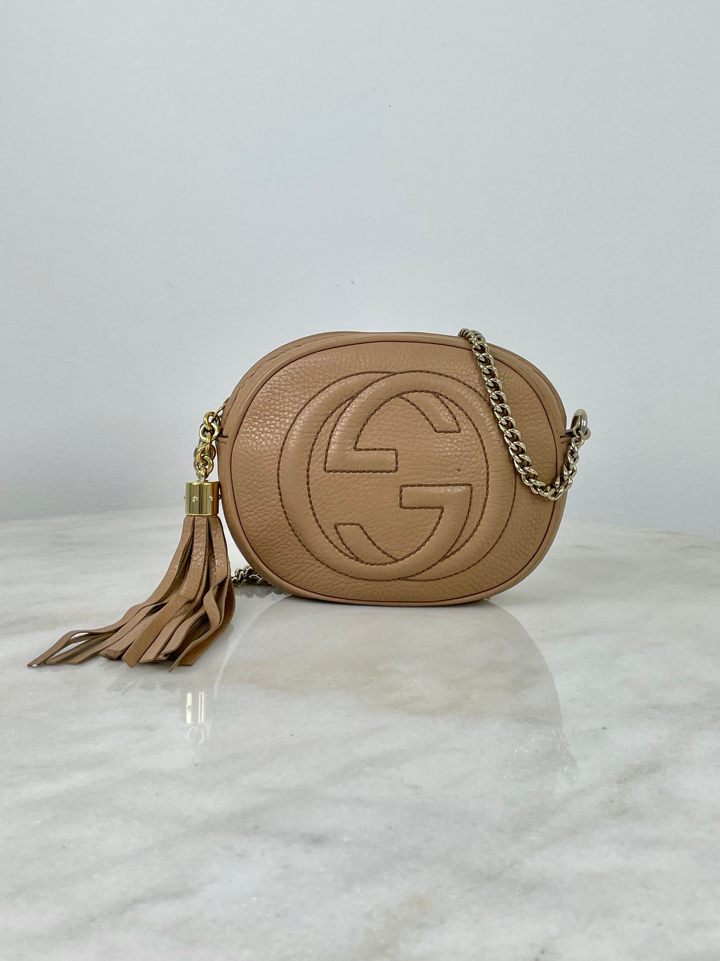 Gucci Nude Soho Mini Crossbody Bag W/ Chain