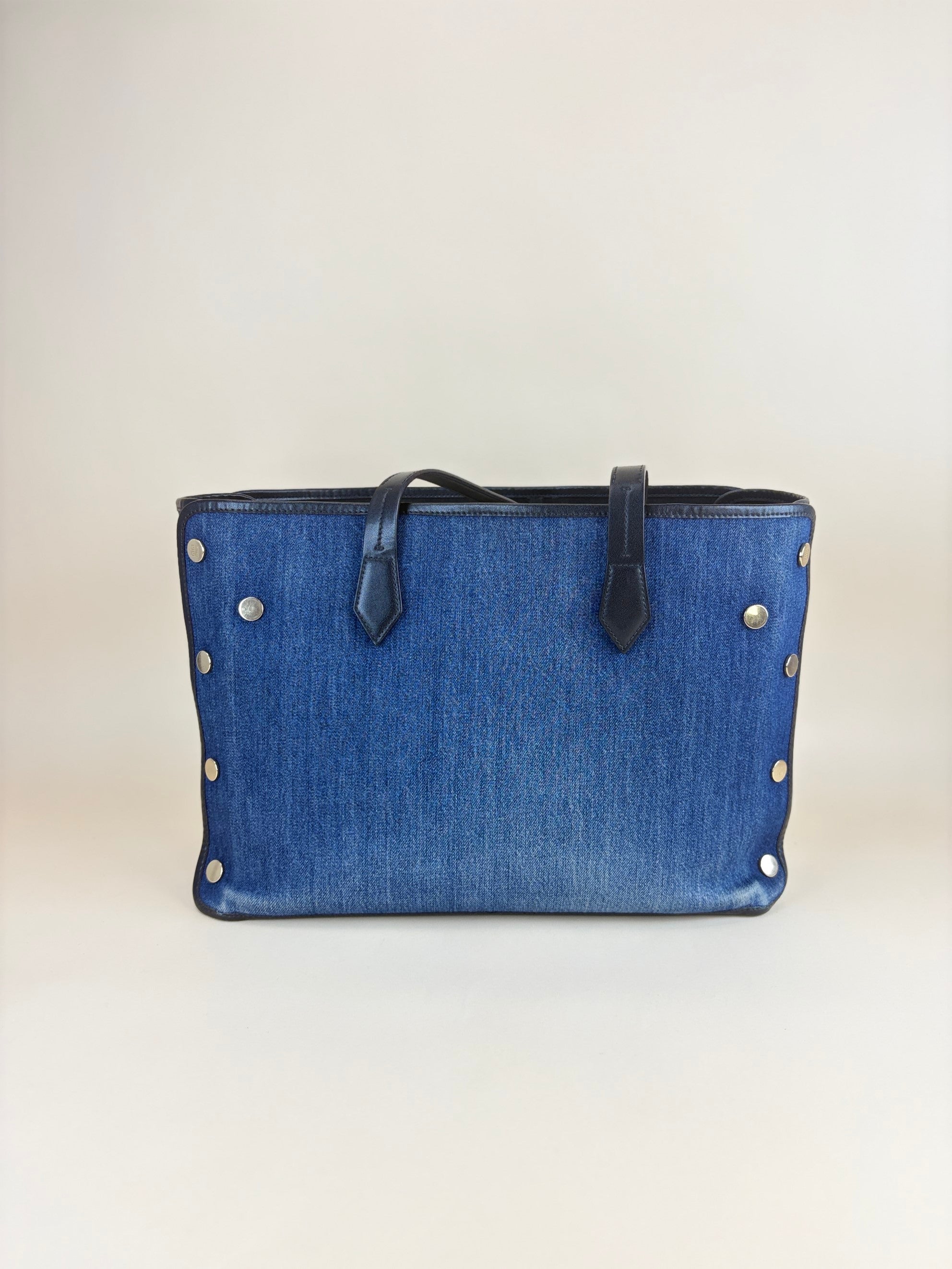 Givenchy blue denim medium logo bond tote bag