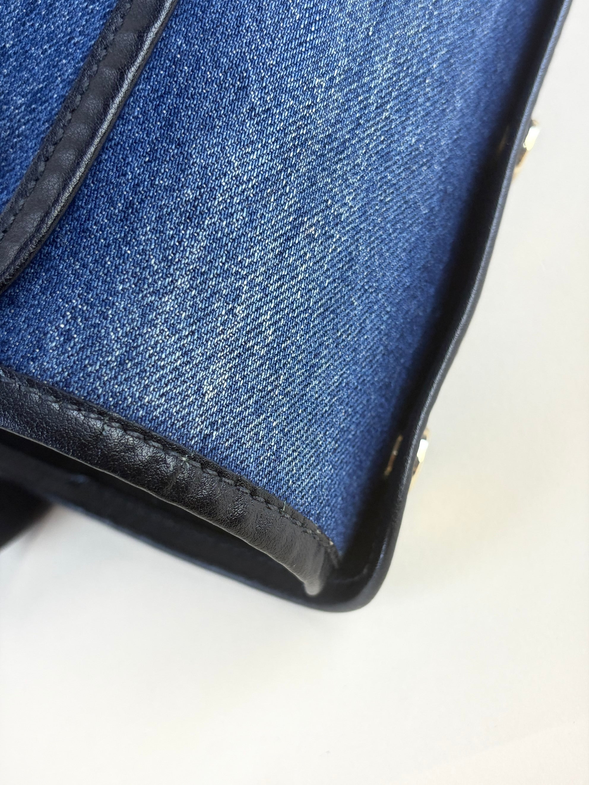 Givenchy blue denim medium logo bond tote bag