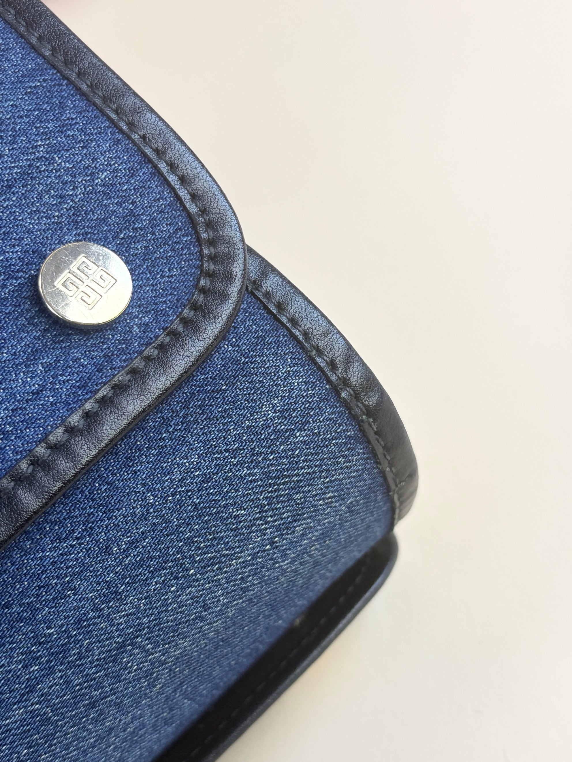Givenchy blue denim medium logo bond tote bag