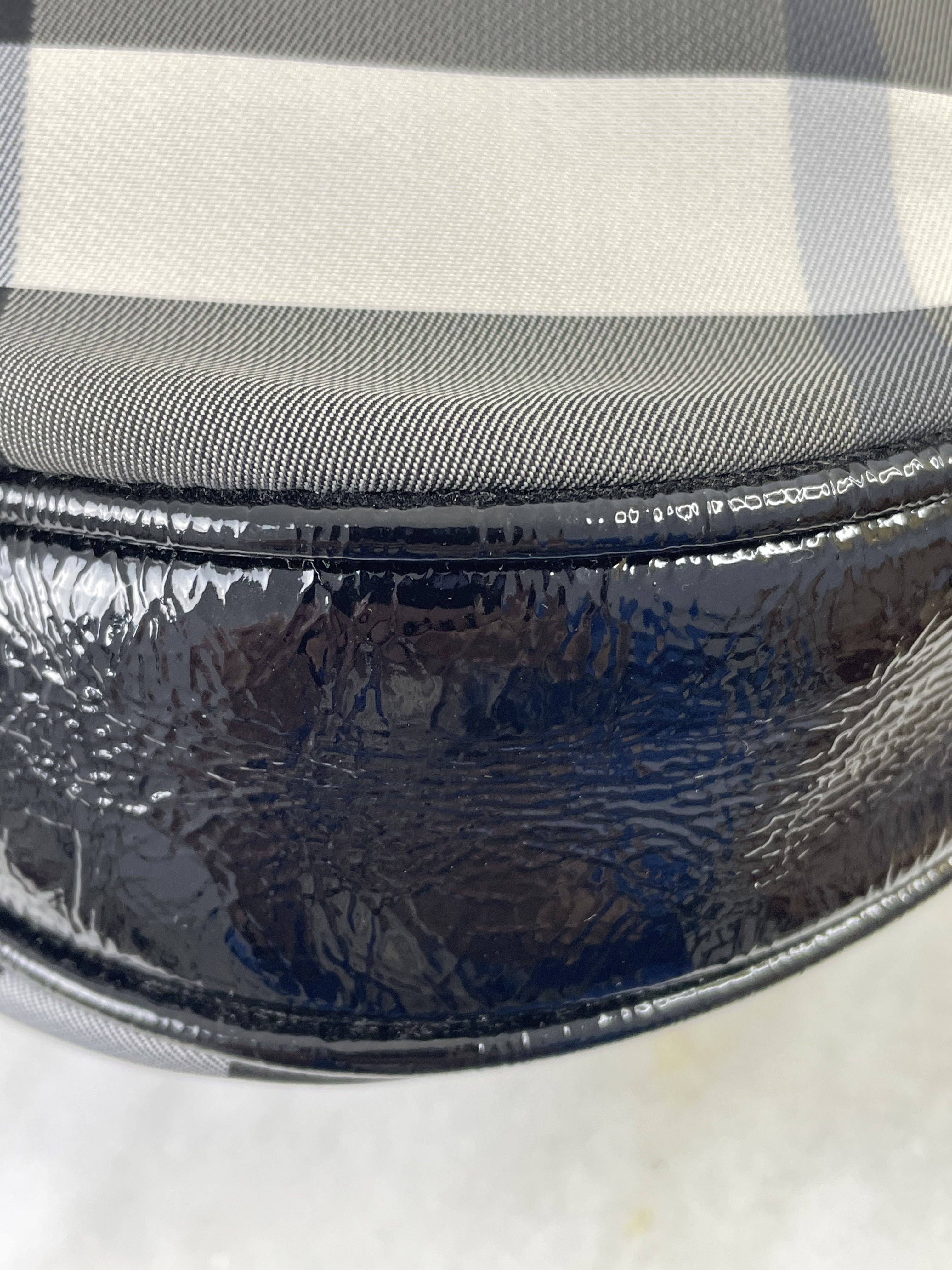 Burberry Black Nylon Beat Check Brooklyn Bag