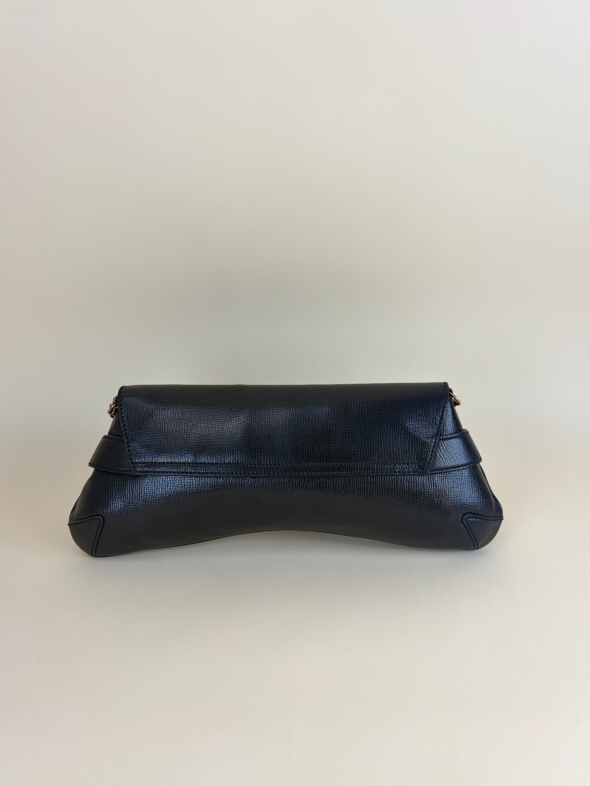 Gucci horse bit vintage black clutch bag