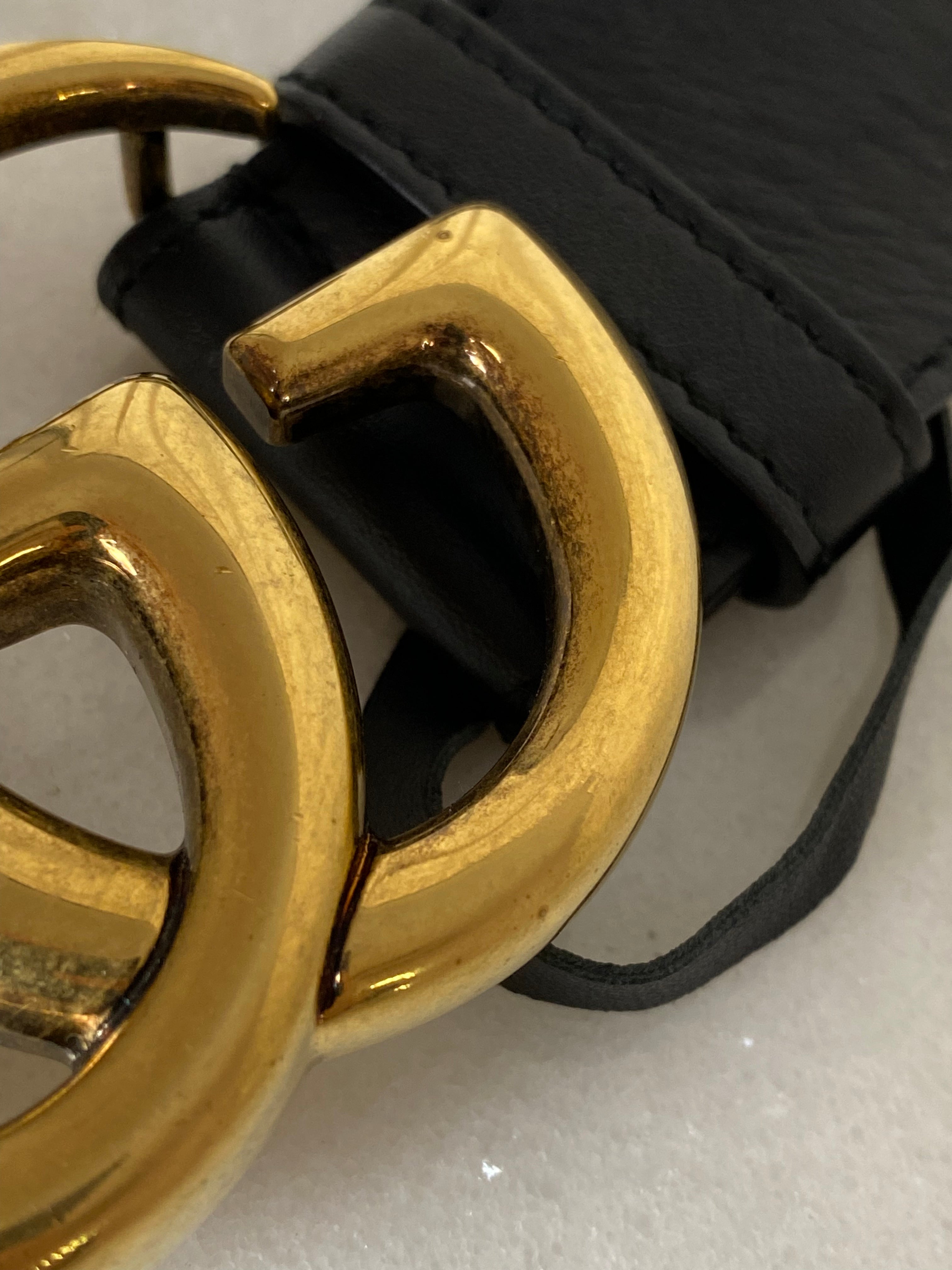 Gucci Black GG Belt 36