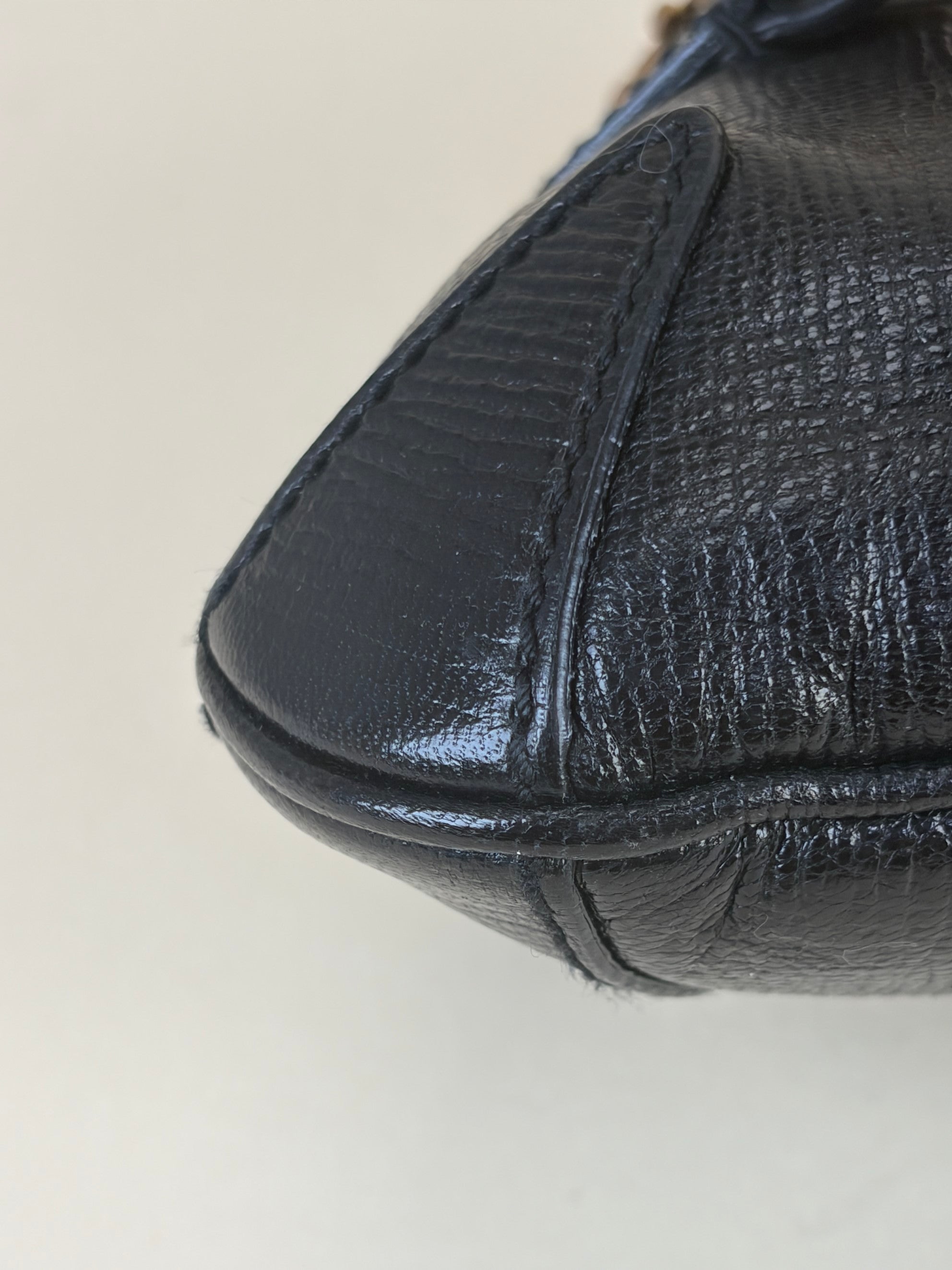 Gucci horse bit vintage black clutch bag