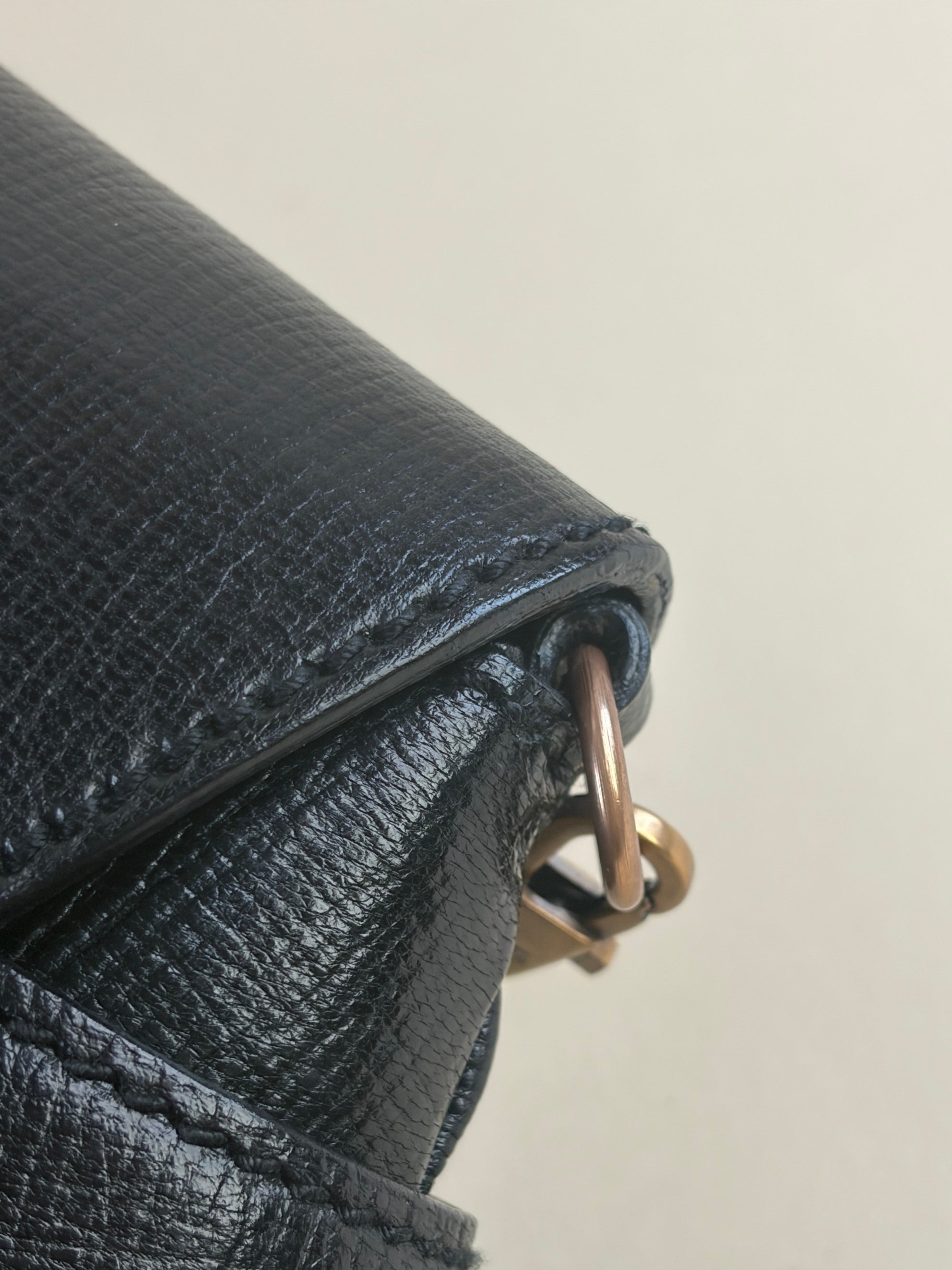 Gucci horse bit vintage black clutch bag