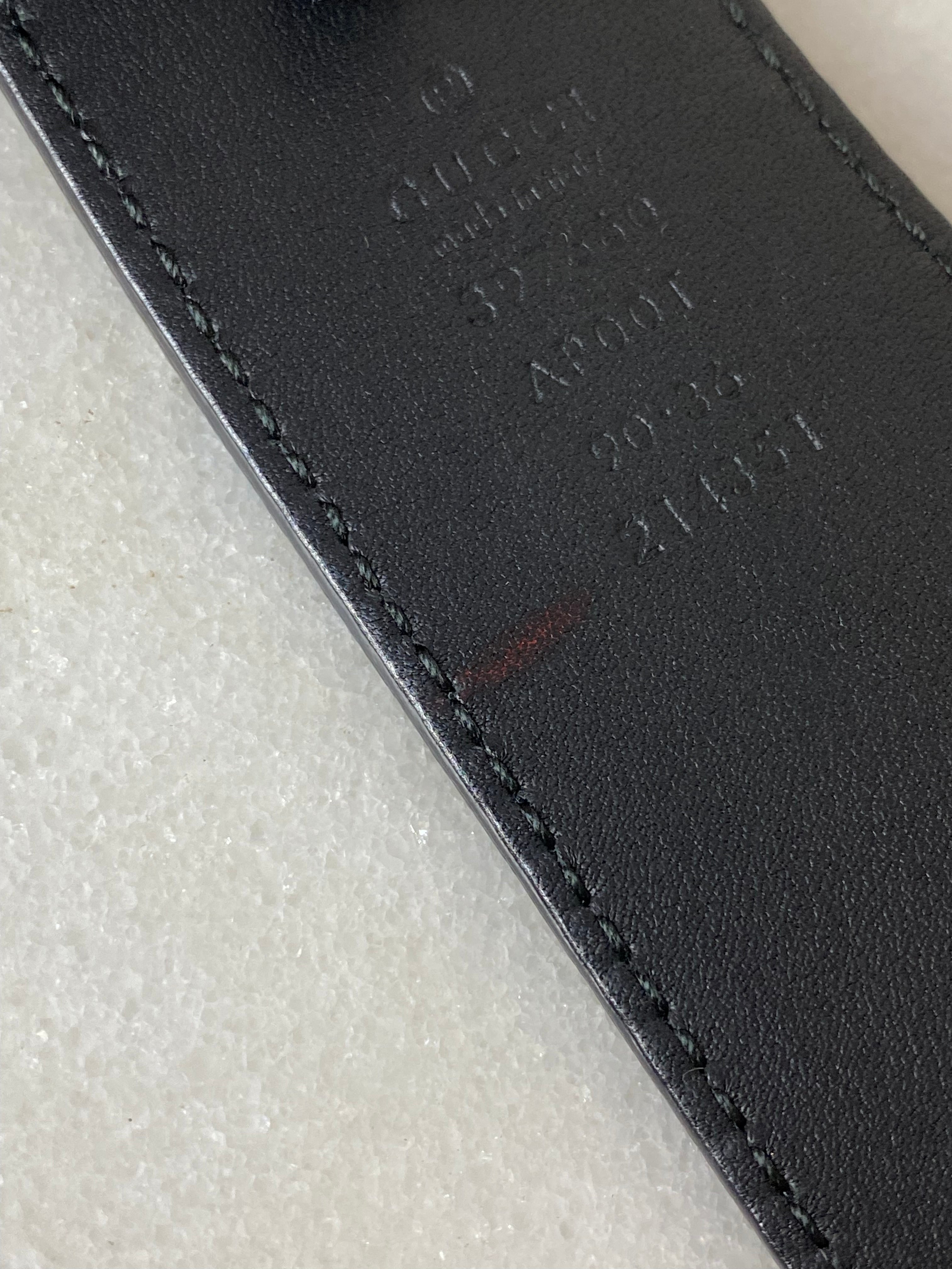 Gucci Black GG Belt 36