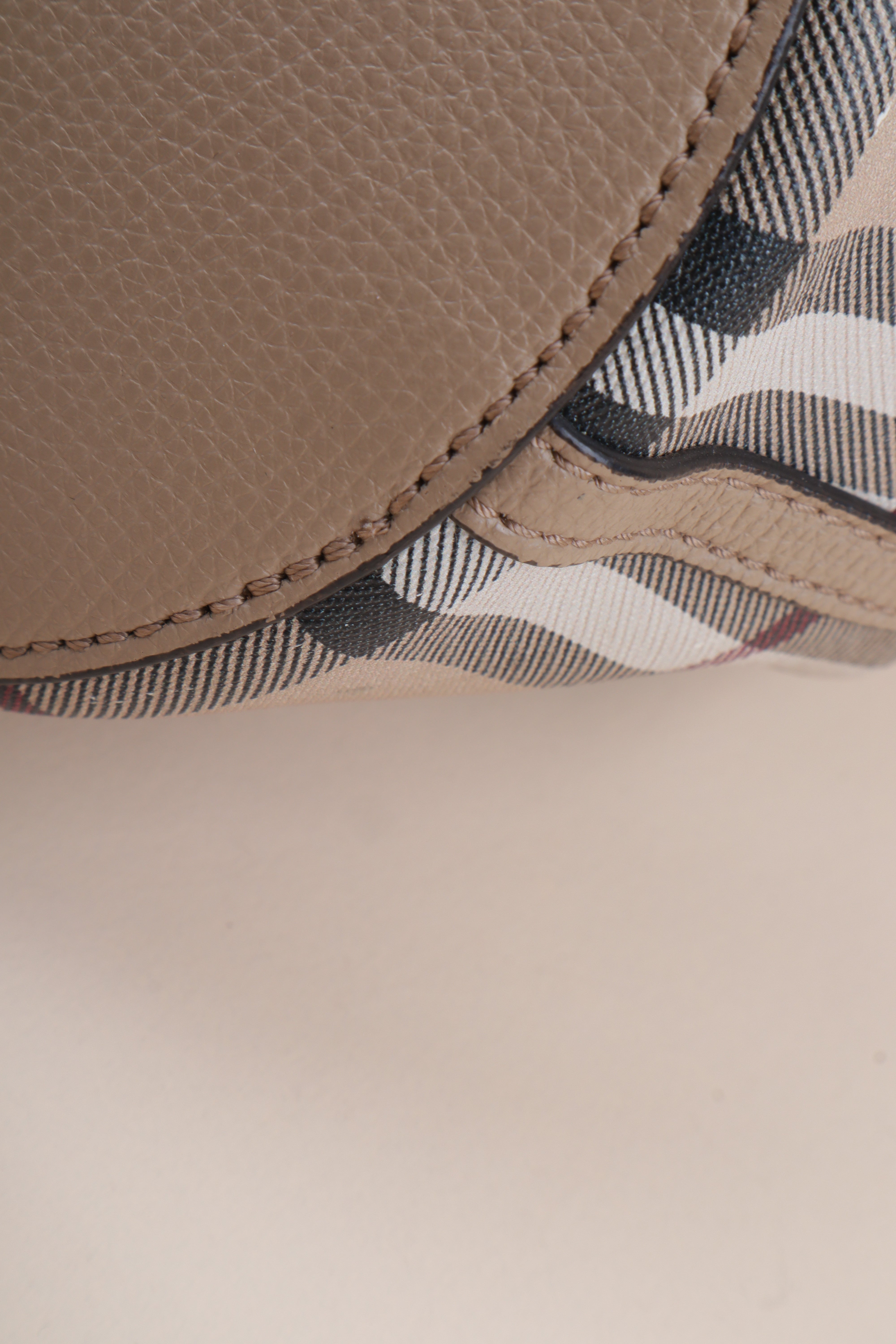 Burberry Beige Lorne Small Nova Check Bucket Bag