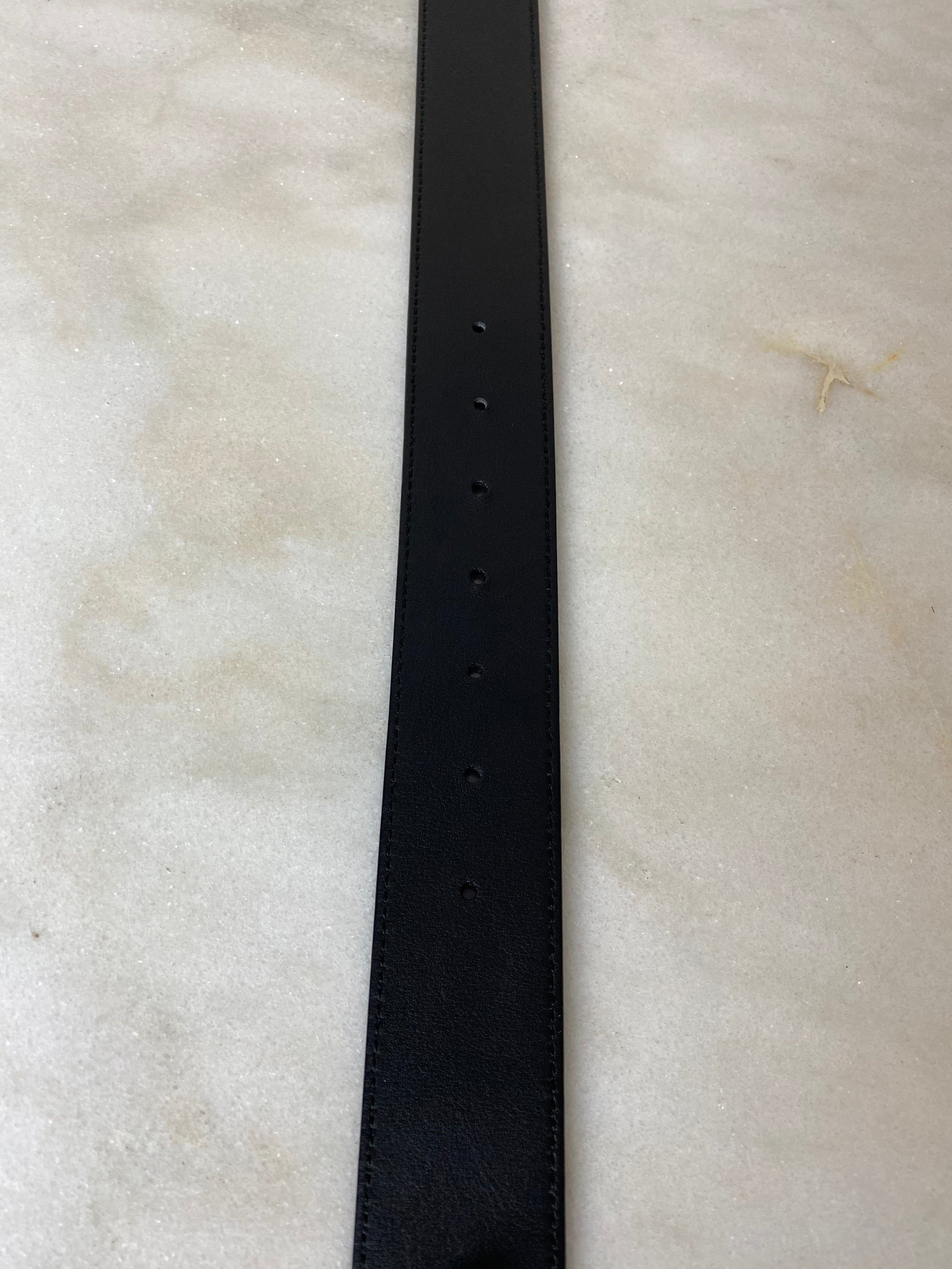 Gucci Black GG Belt 36