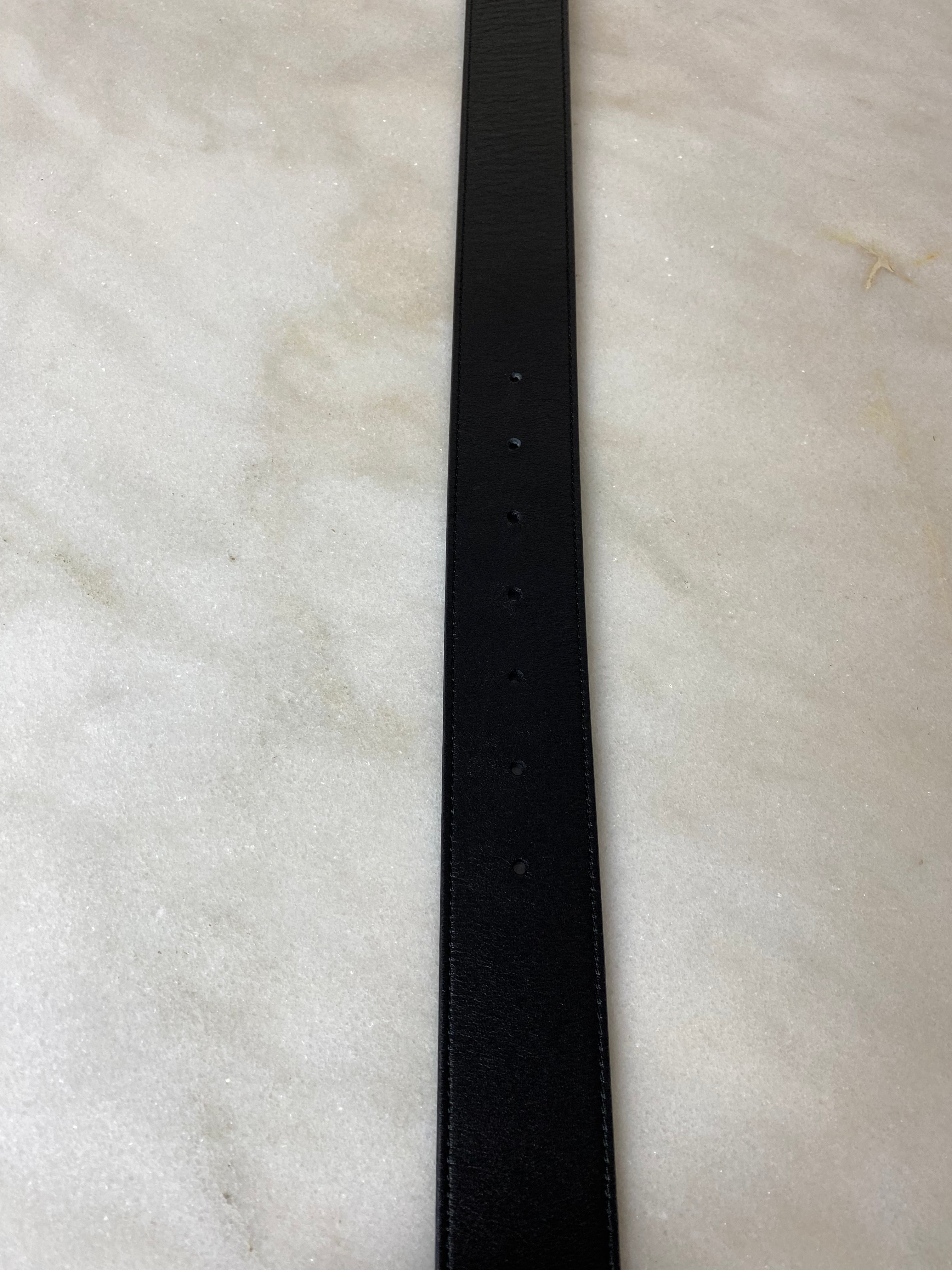 Gucci Black GG Belt 36